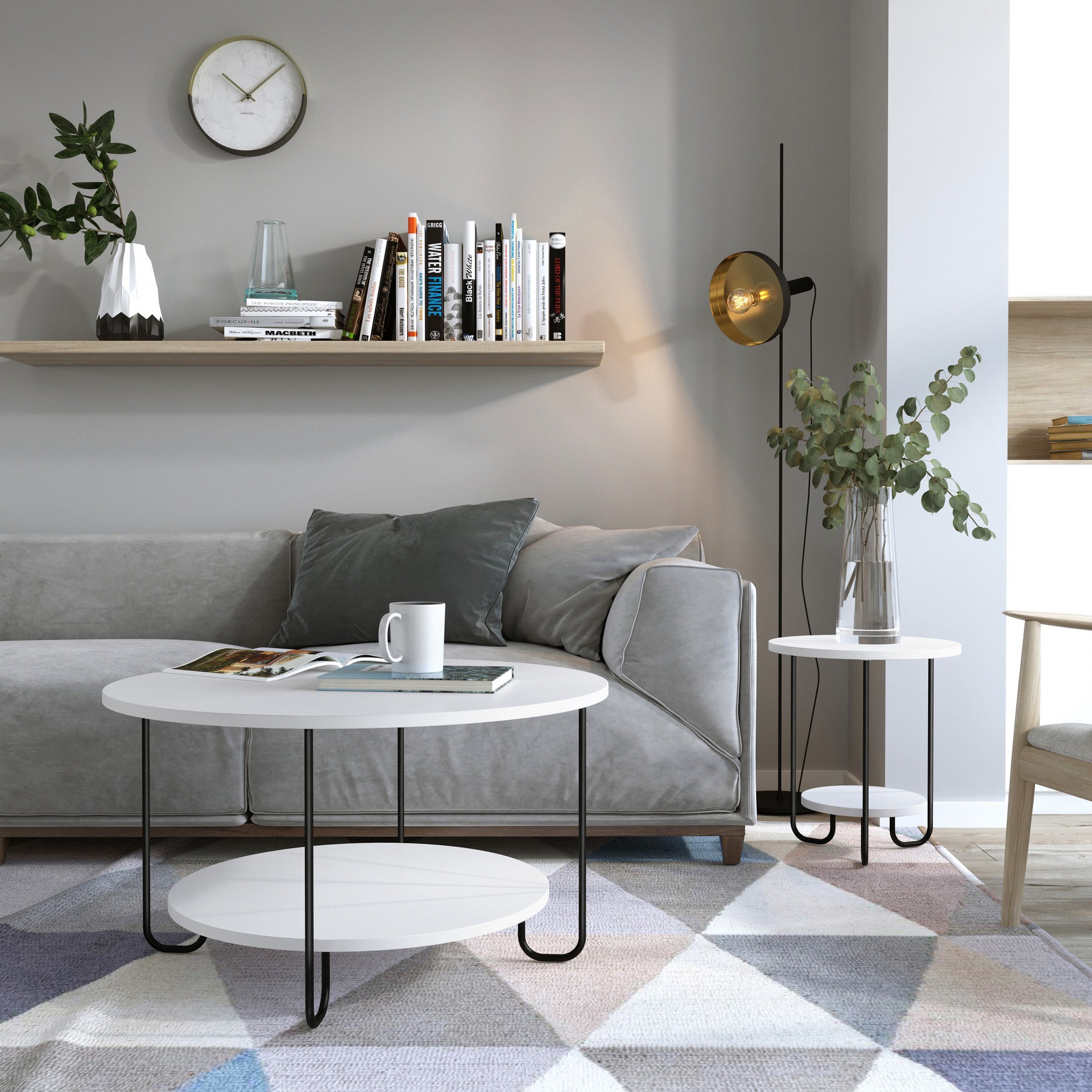 Corro Coffee table Wood veneer White