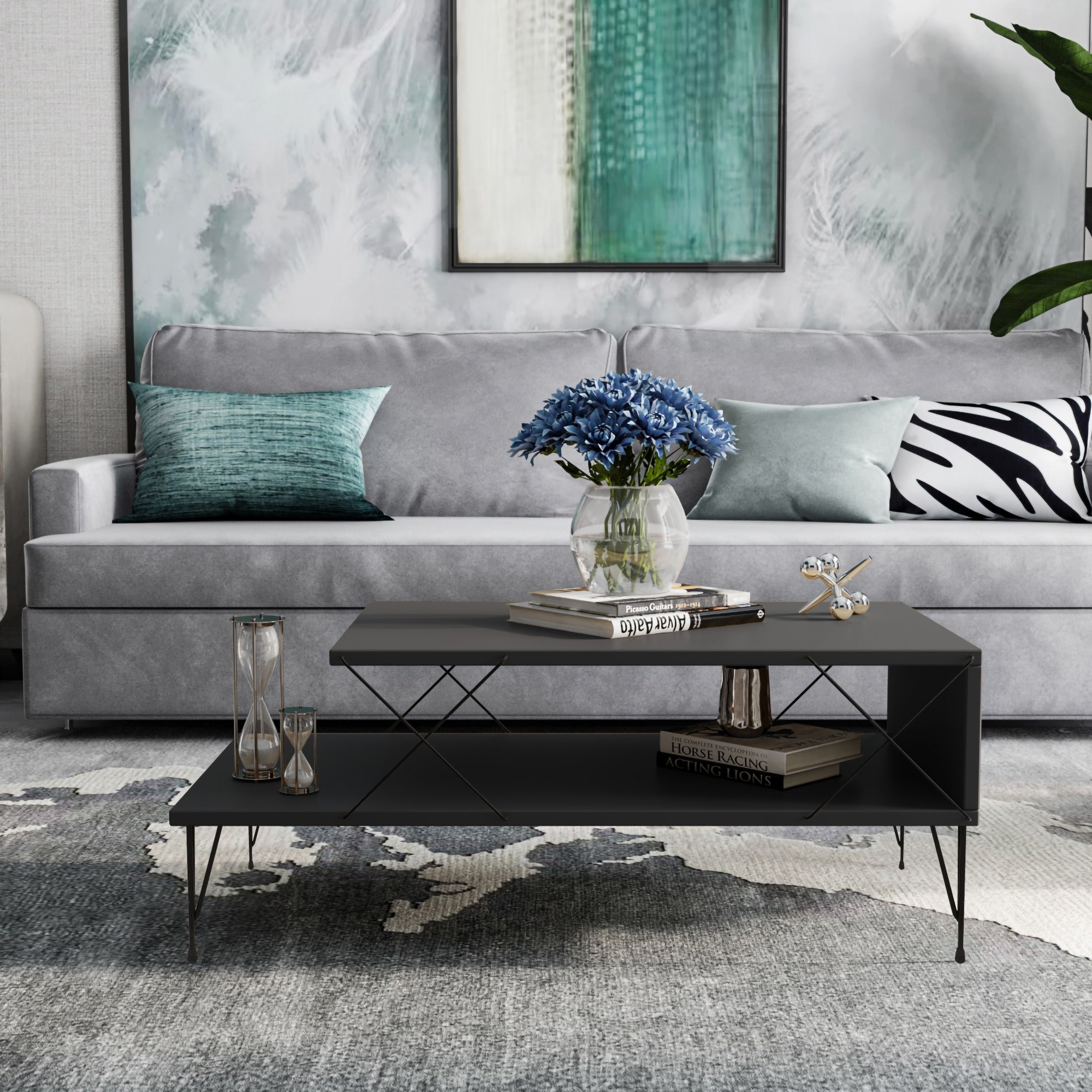 Loire coffee table wood veneer anthracite