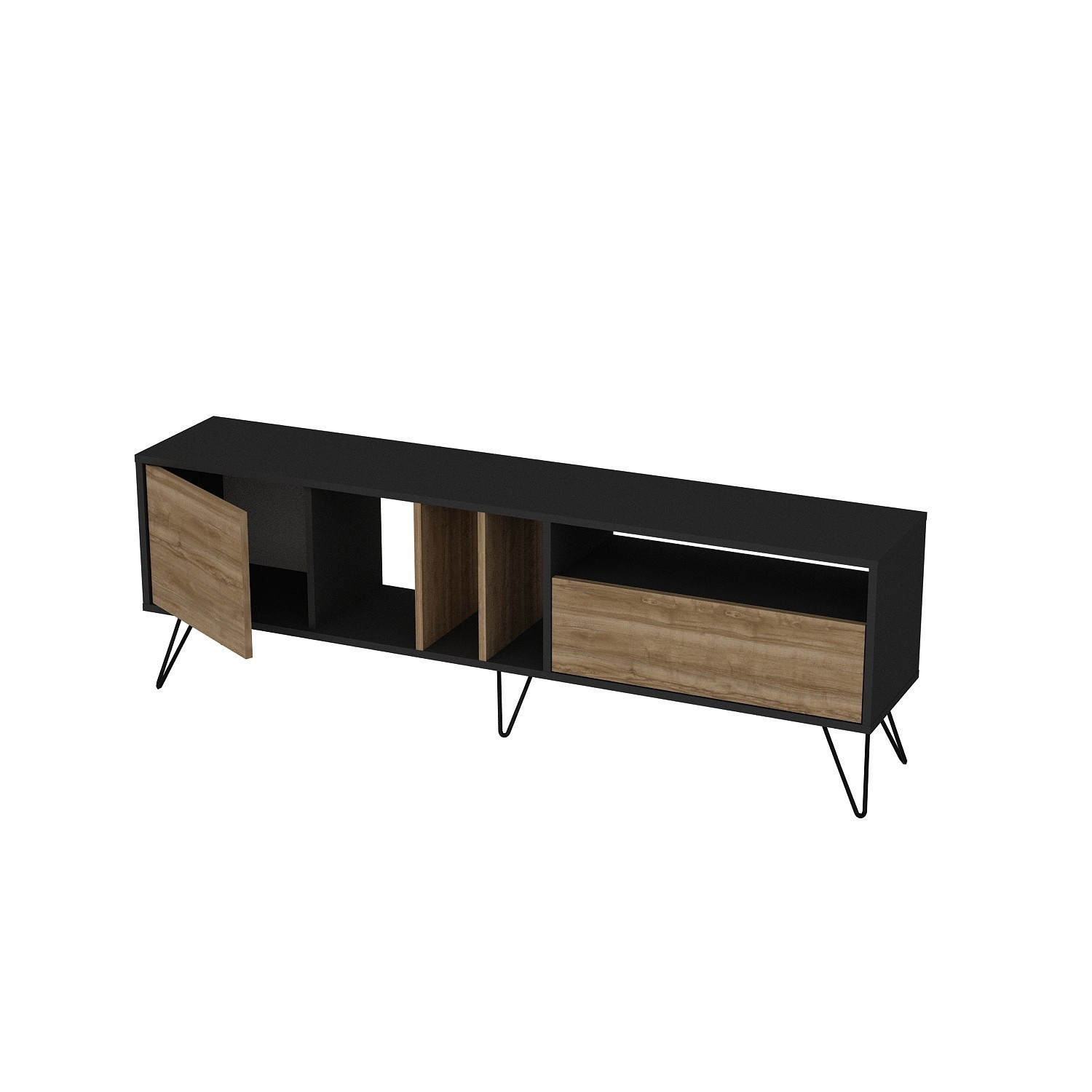 Mistico Lowboard Holzfurnier Schwarz