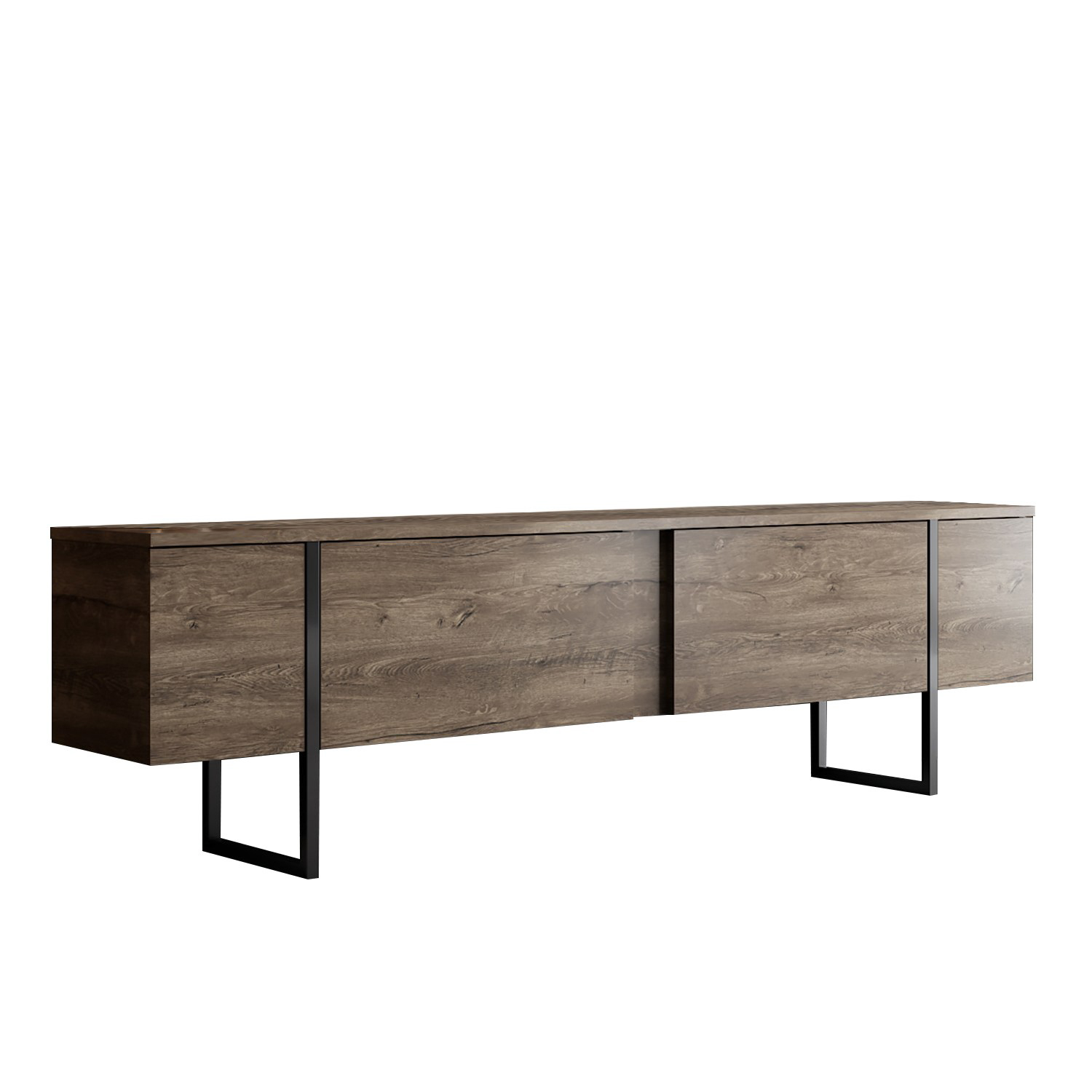 Luxe Lowboard Holzfurnier Schwarz