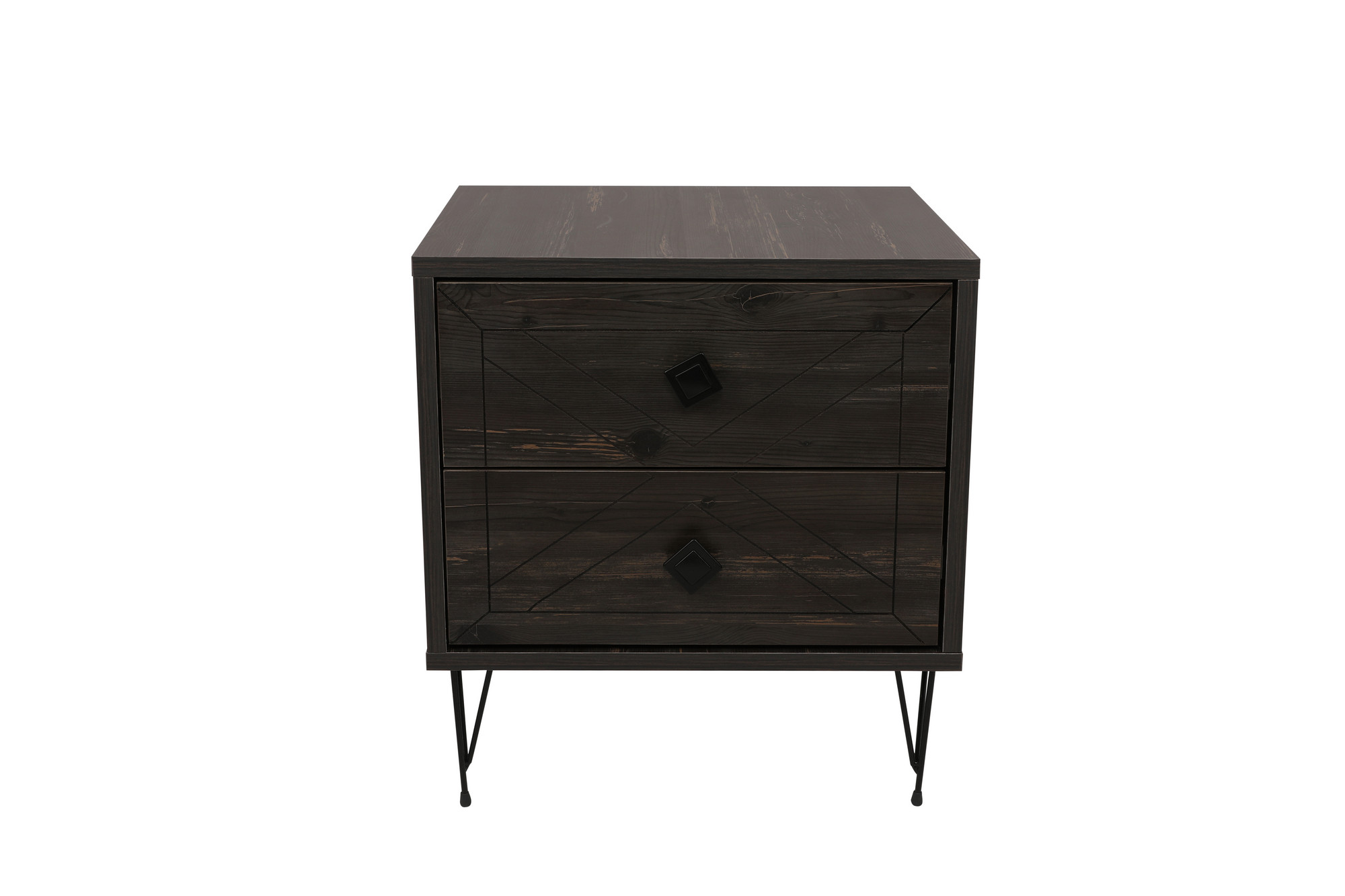 Luna Nightstand Wood Veneer Dark Brown