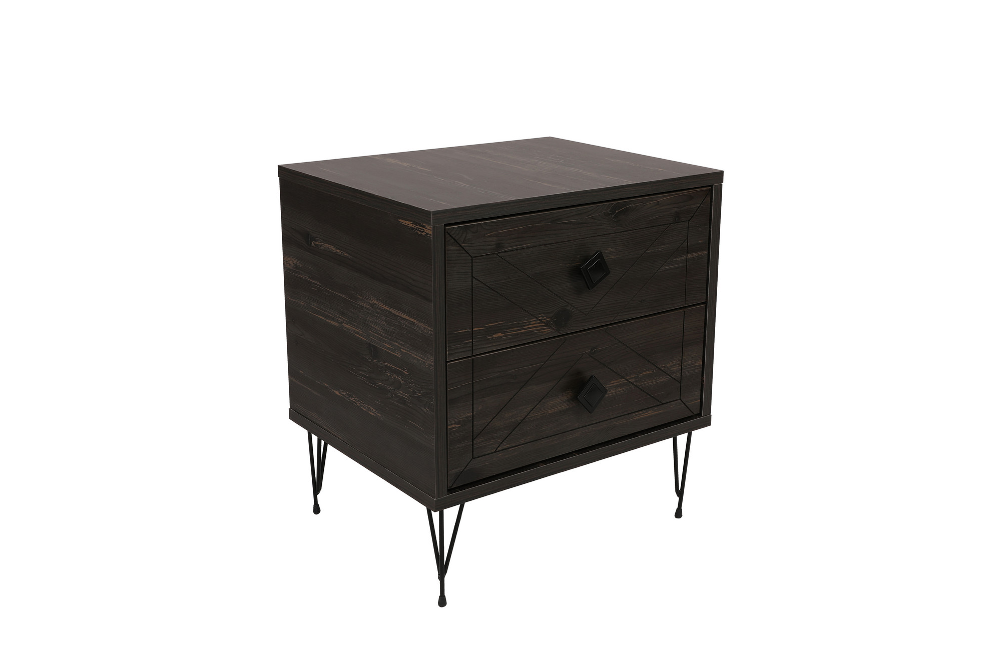 Luna Nightstand Wood Veneer Dark Brown