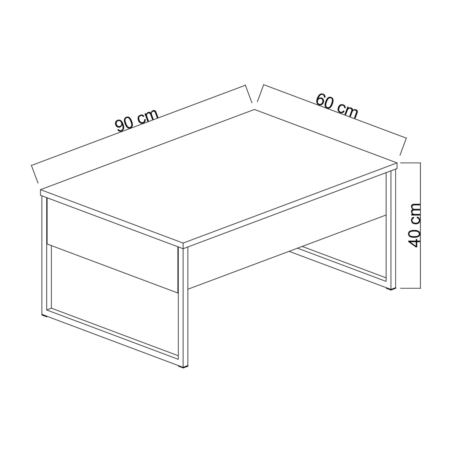 Luxe Coffee Table Wood Veneer Anthracite Gold