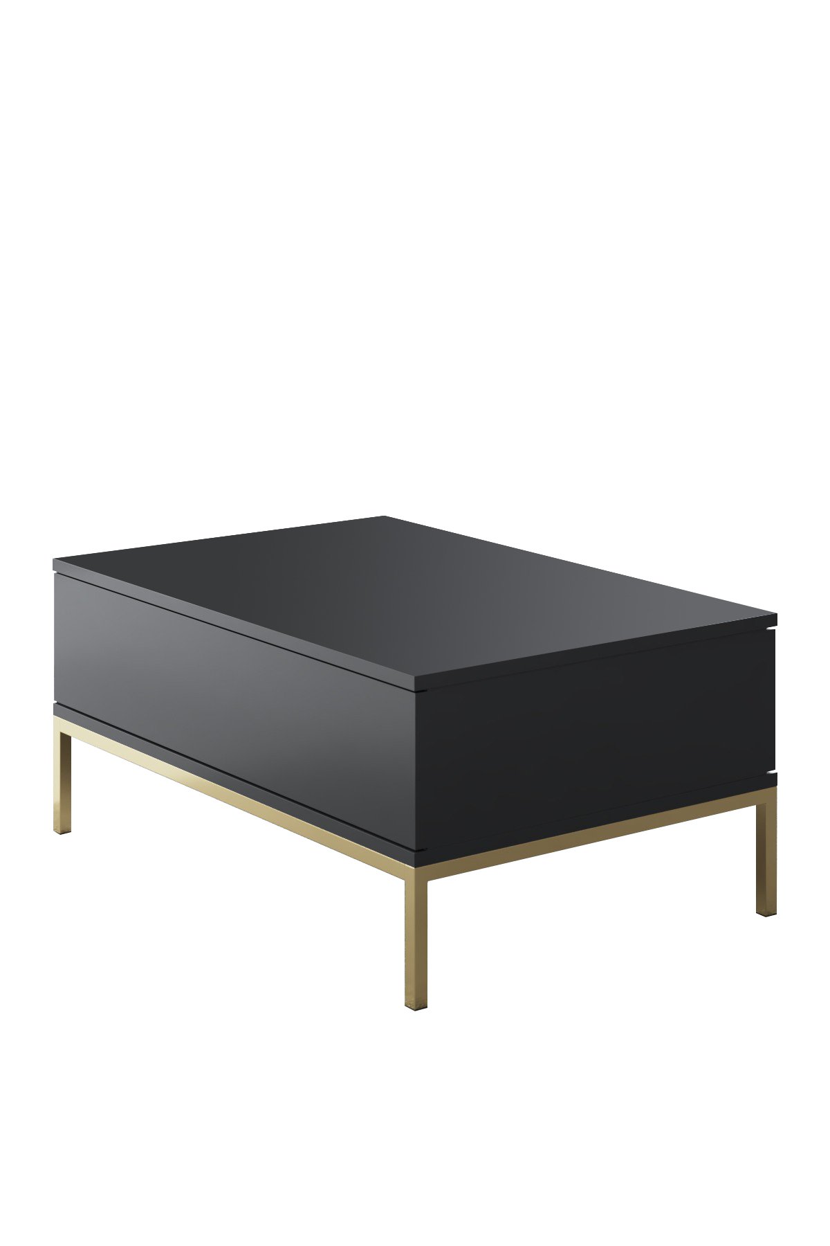 Lord Coffee Table Wood Veneer Anthracite Gold