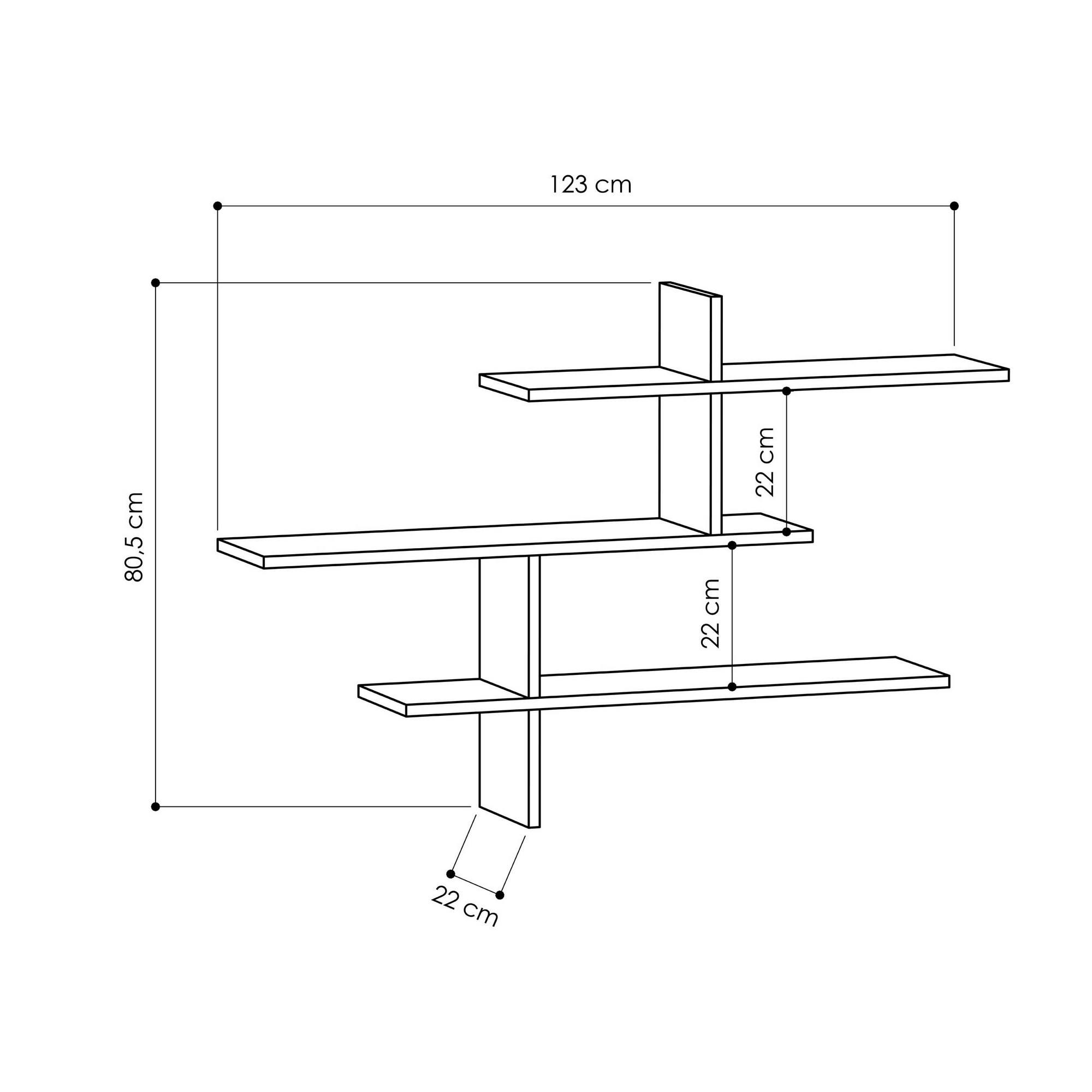 Leo wall shelf wood veneer