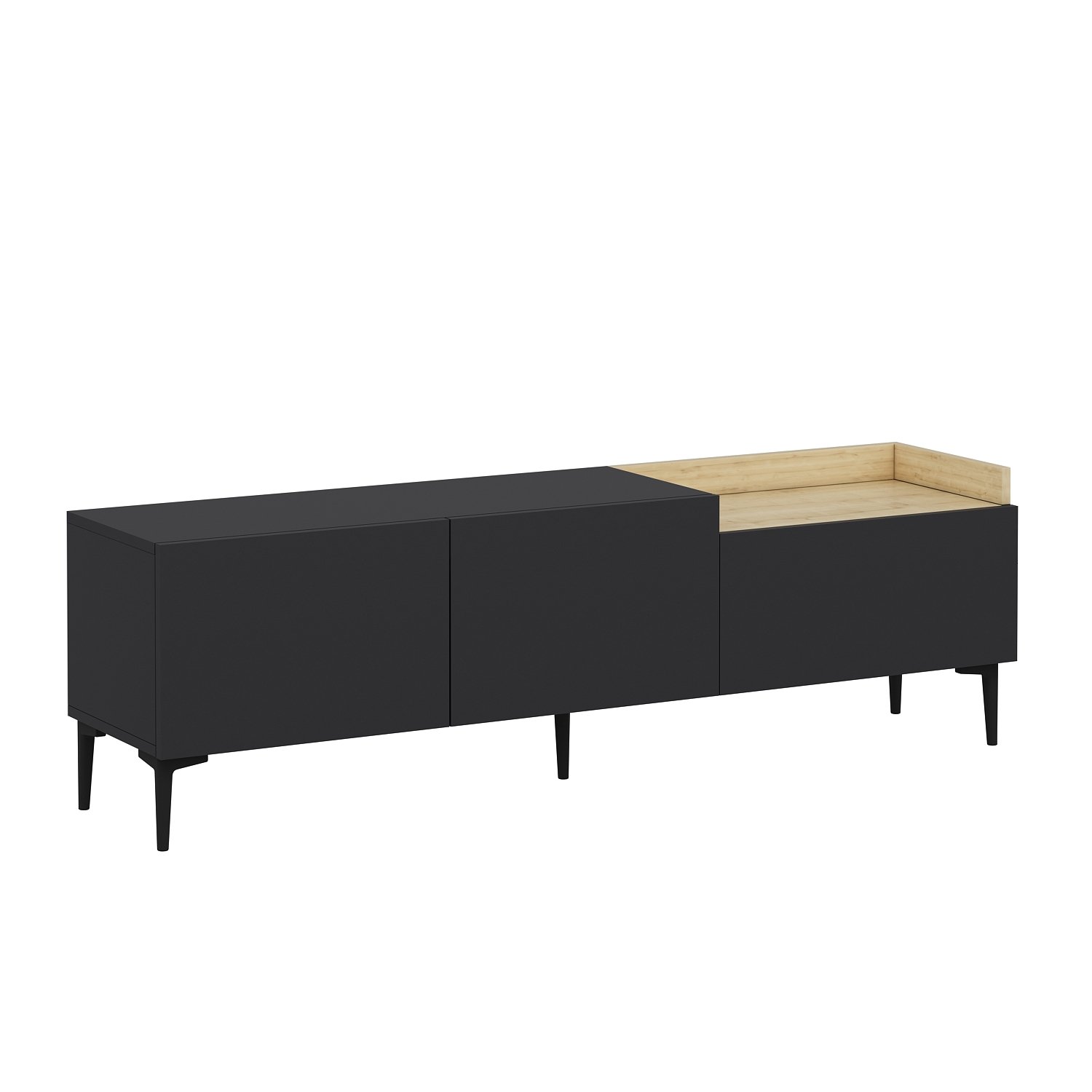 Mia Lowboard Wood Veneer Anthracite