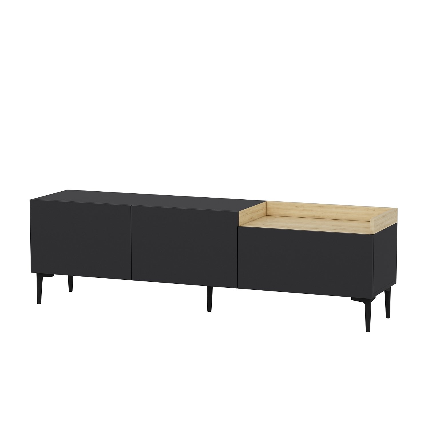 Mia Lowboard Wood Veneer Anthracite