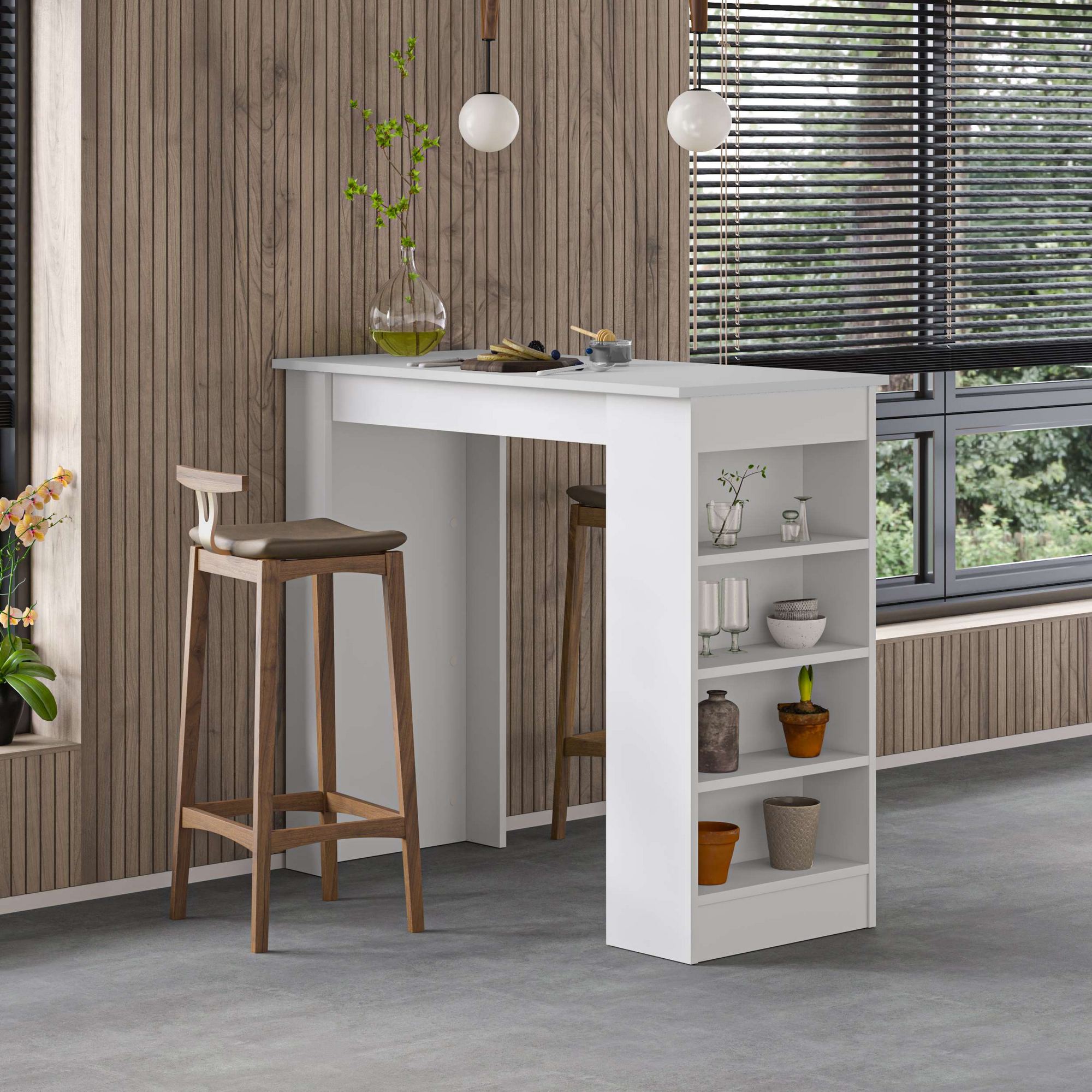 Swallow Bartisch Holzfurnier Weiß
