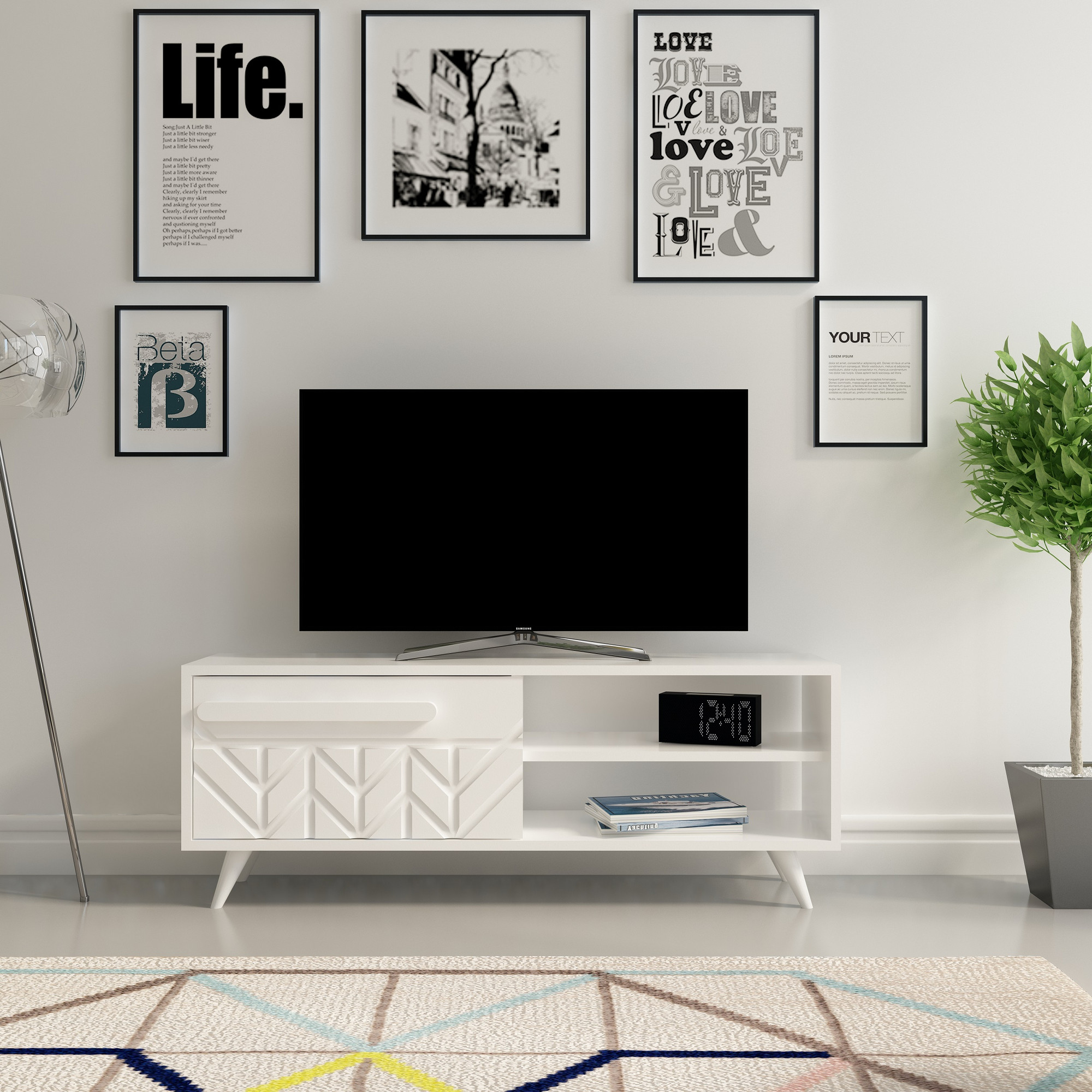 Venice Lowboard Wood Veneer White