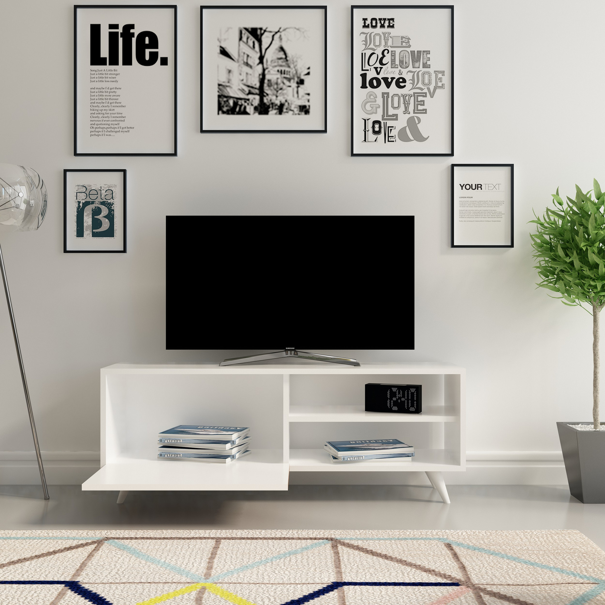 Venice Lowboard Wood Veneer White
