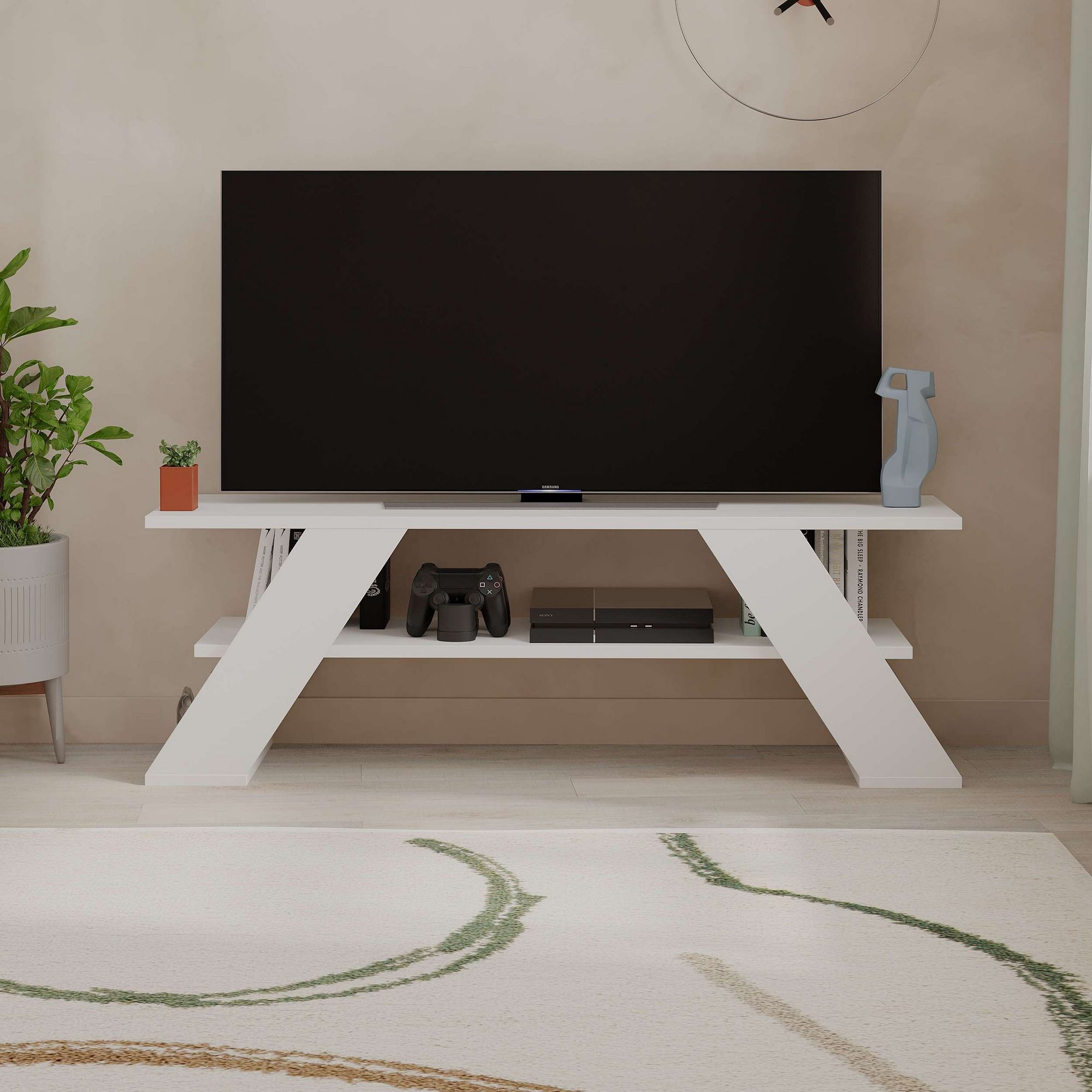 Farfalla Lowboard White Wood Veneer