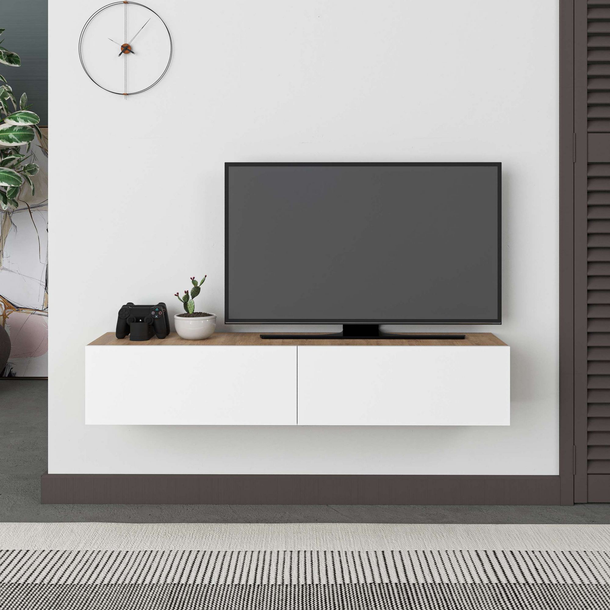 Francy 135 Lowboard Wood Veneer Sapphire White