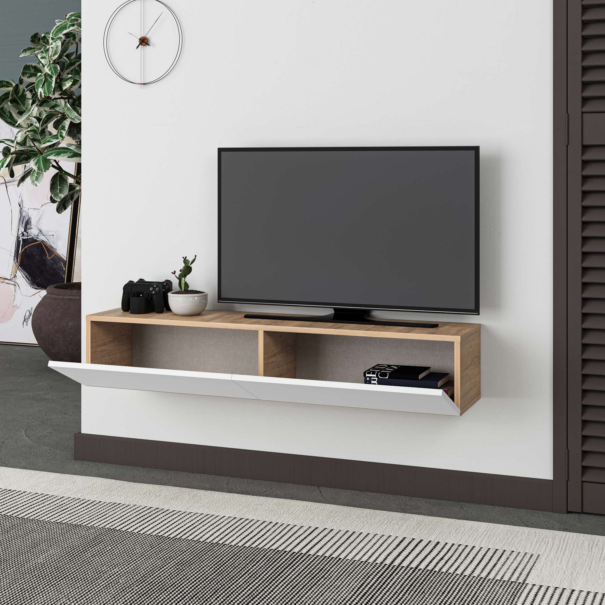 Francy 135 Lowboard Wood Veneer Sapphire White