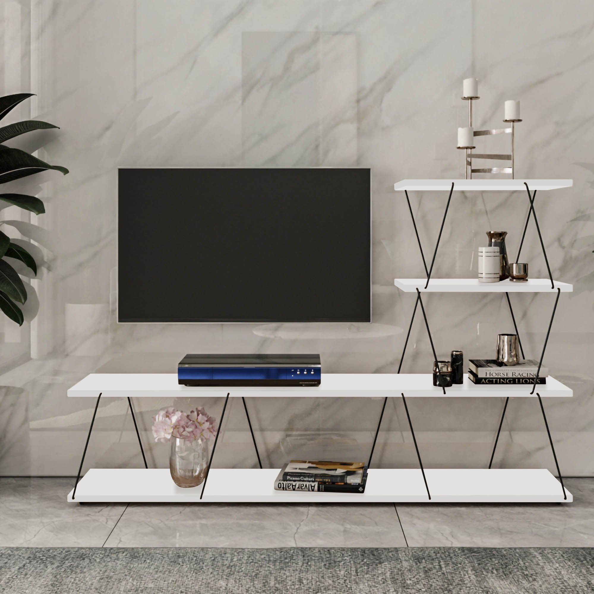 Ilgaz Lowboard wood veneer white