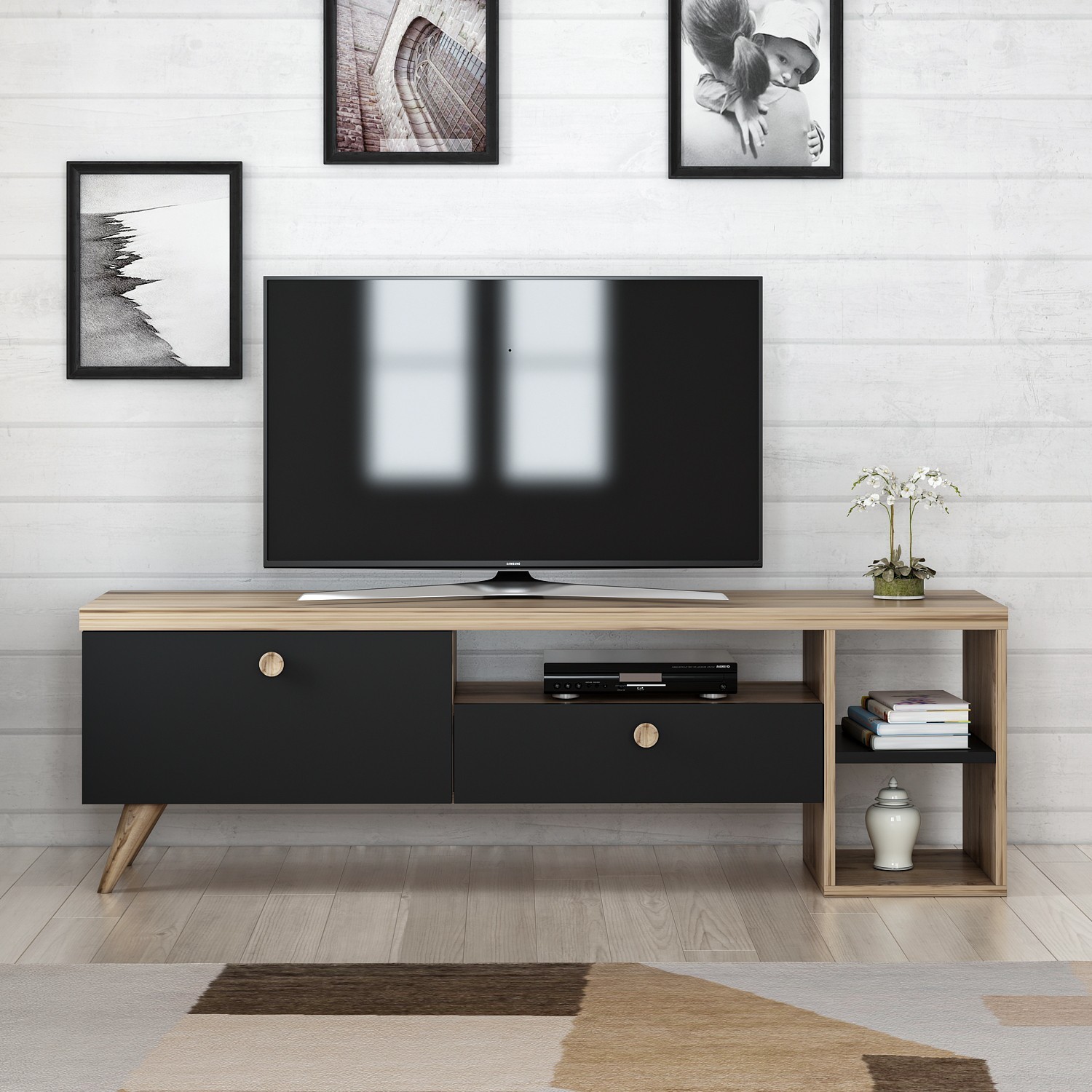 Parion Lowboard Wood Veneer Black