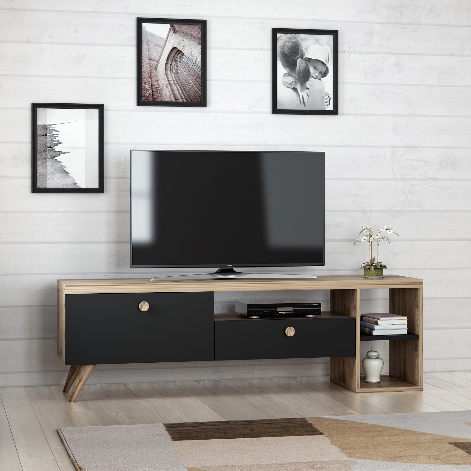 Parion Lowboard Wood Veneer Black