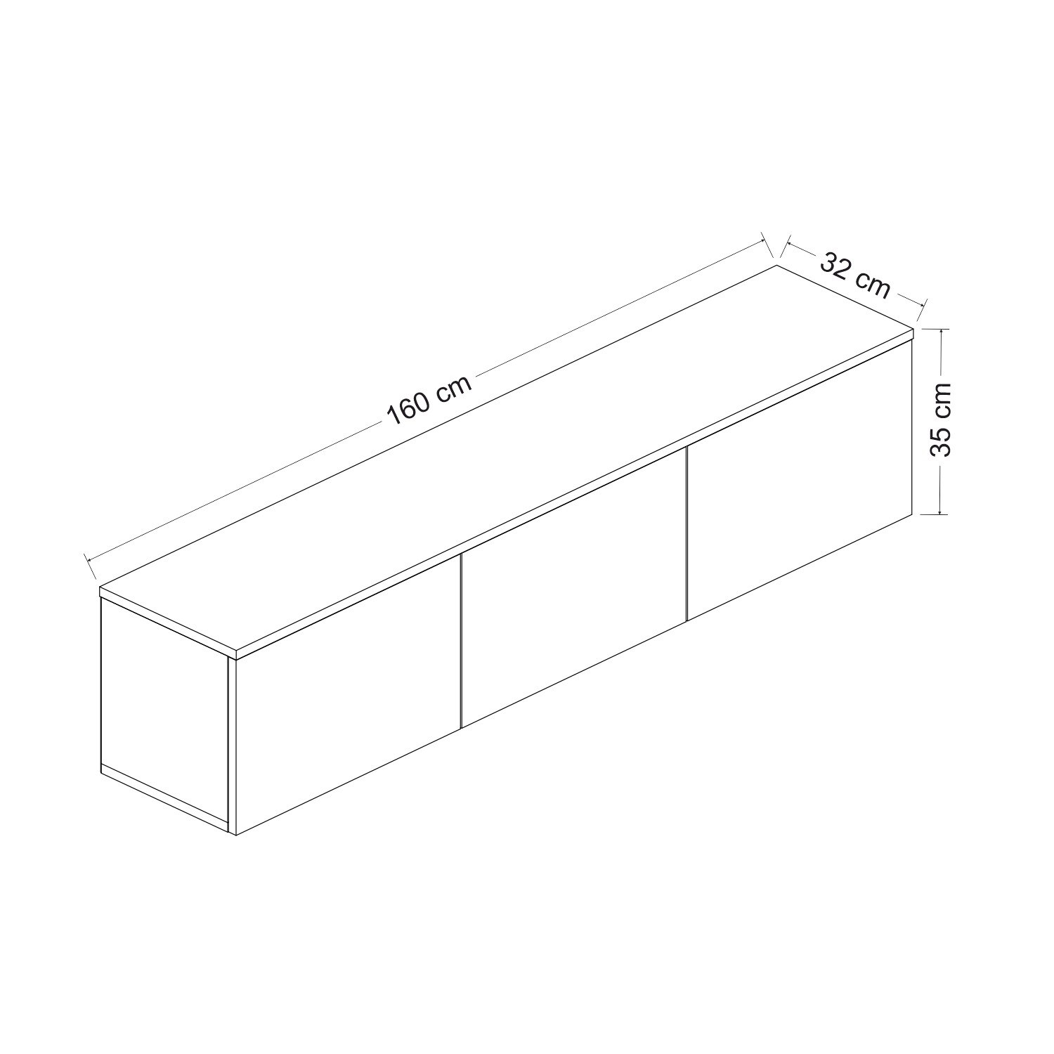 Neon Lowboard Wooden veneer White