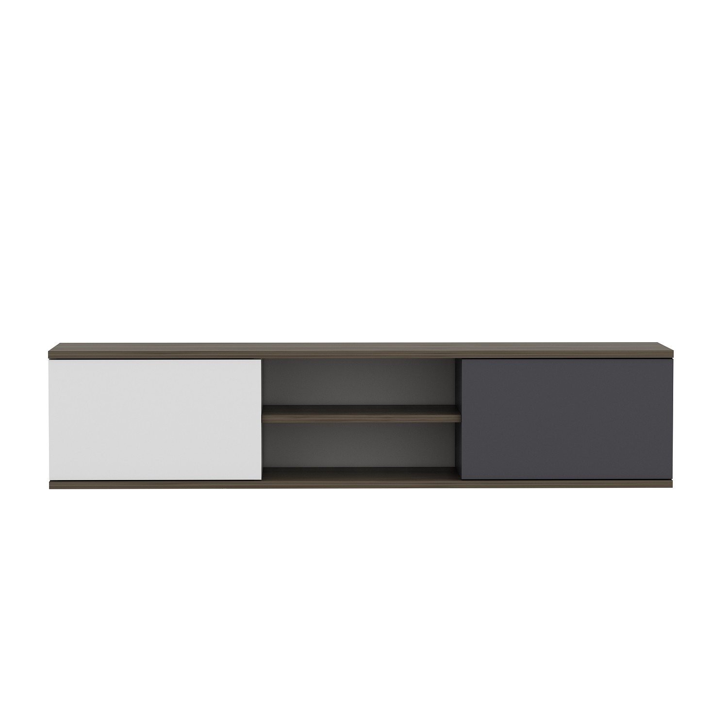 Ayze Lowboard Wood Veneer Anthracite White