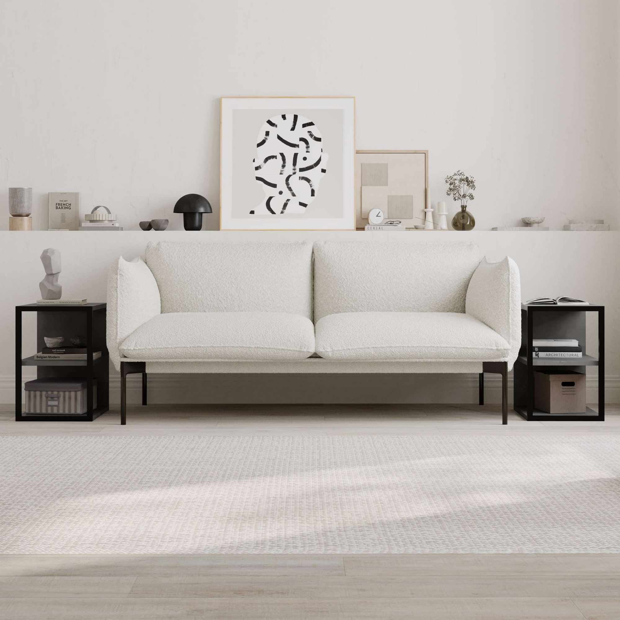 Echo Beistelltisch Set Holzfurnier Retro Grau