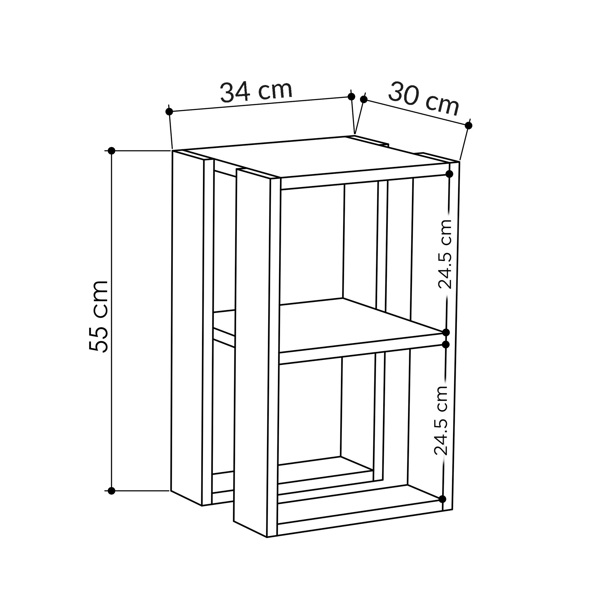 Lonie Nightstand Wood Veneer White