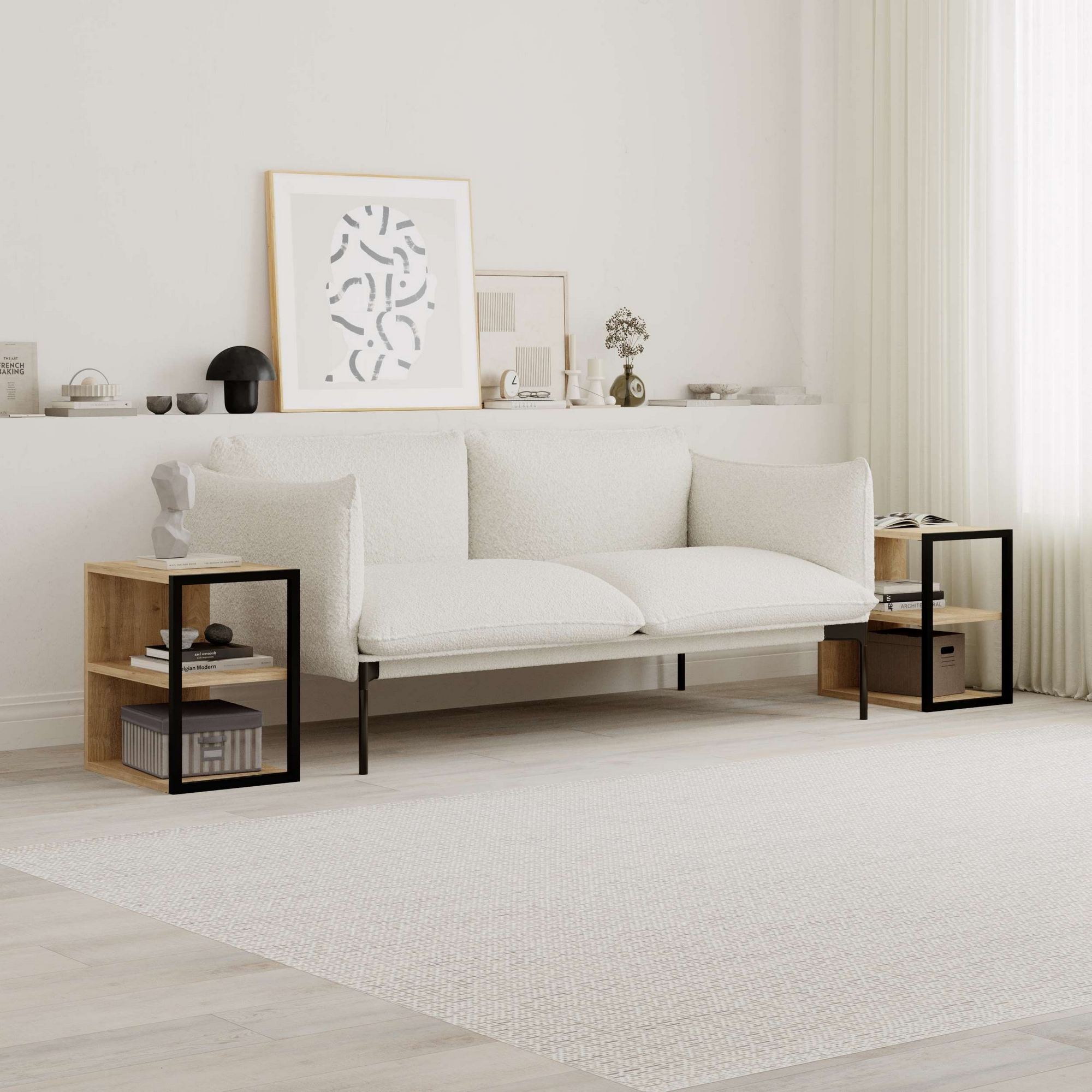 Echo Side Table Set Wood Veneer Sapphire