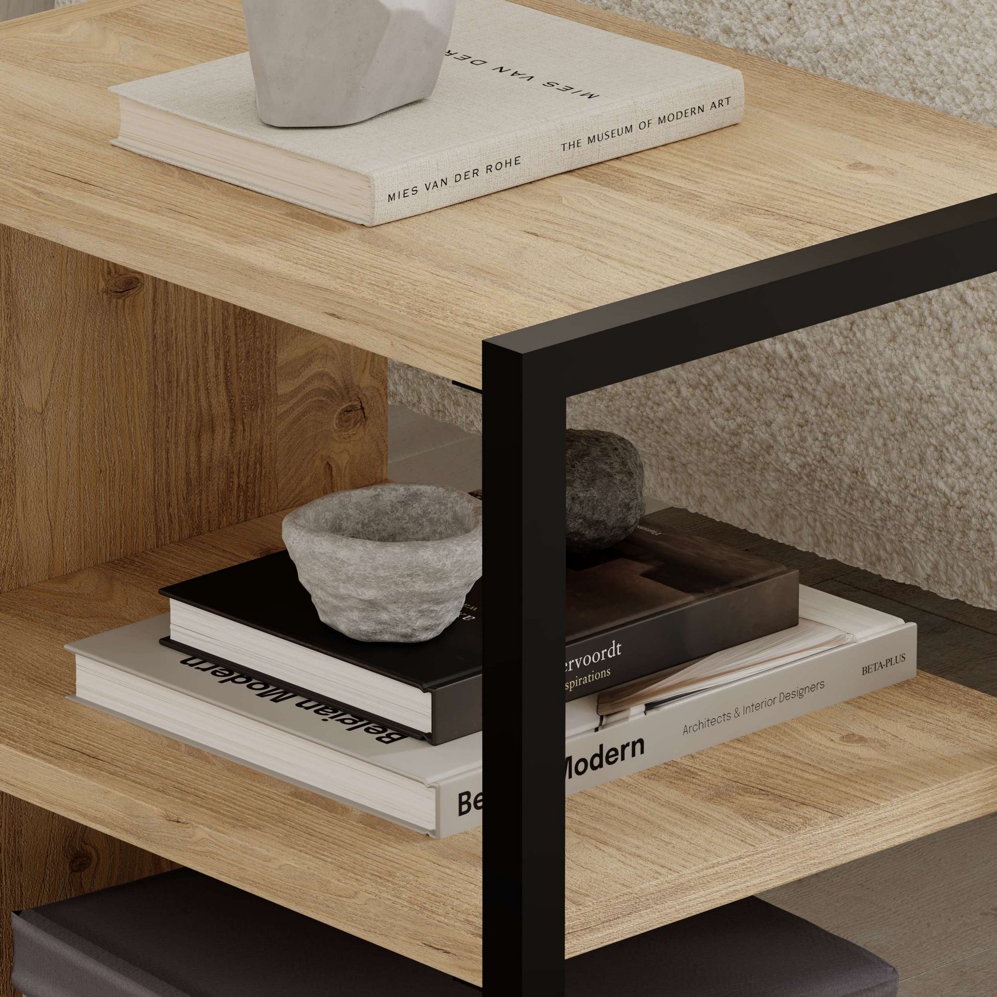 Echo Side Table Set Wood Veneer Sapphire