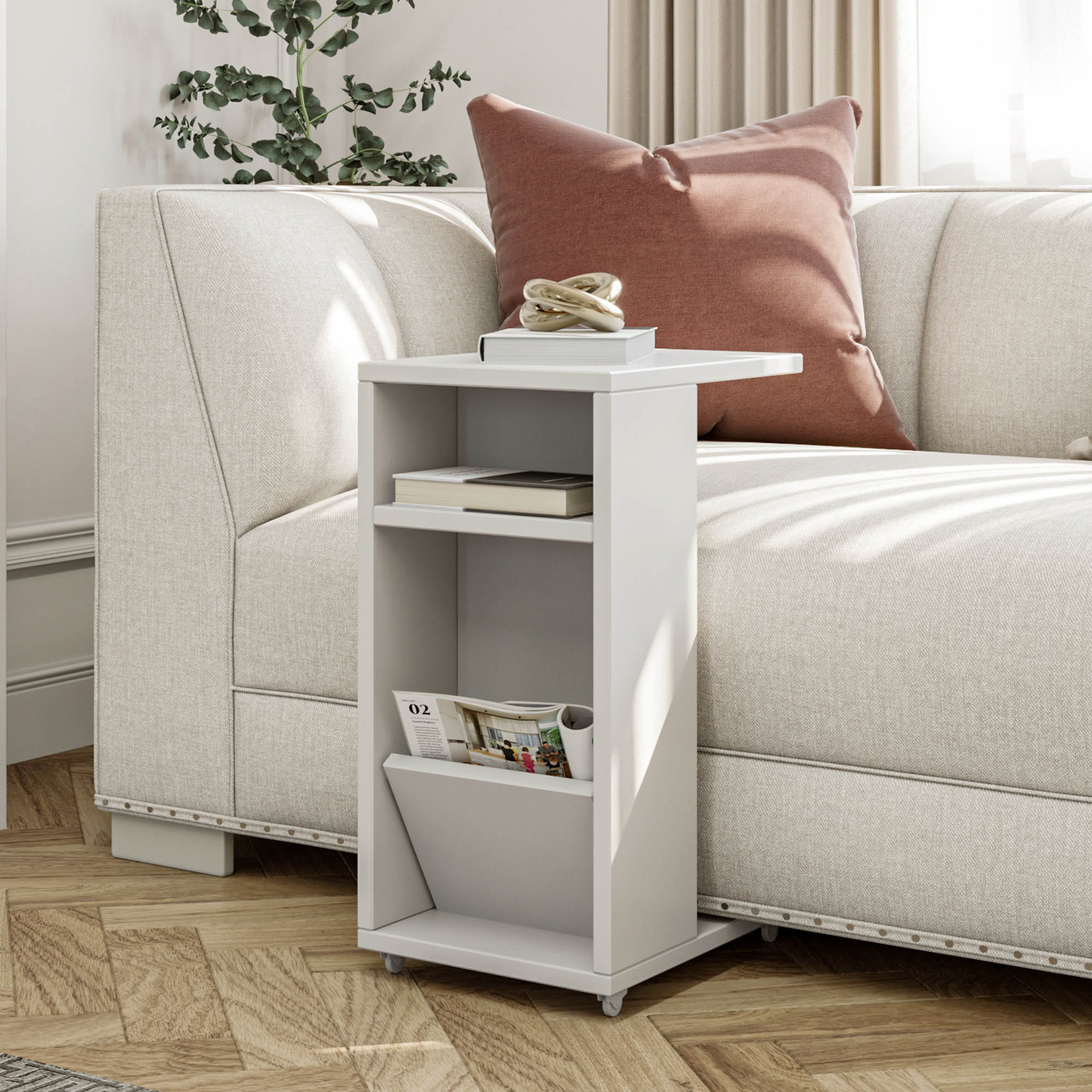 Filinta Side Table Wood Veneer White