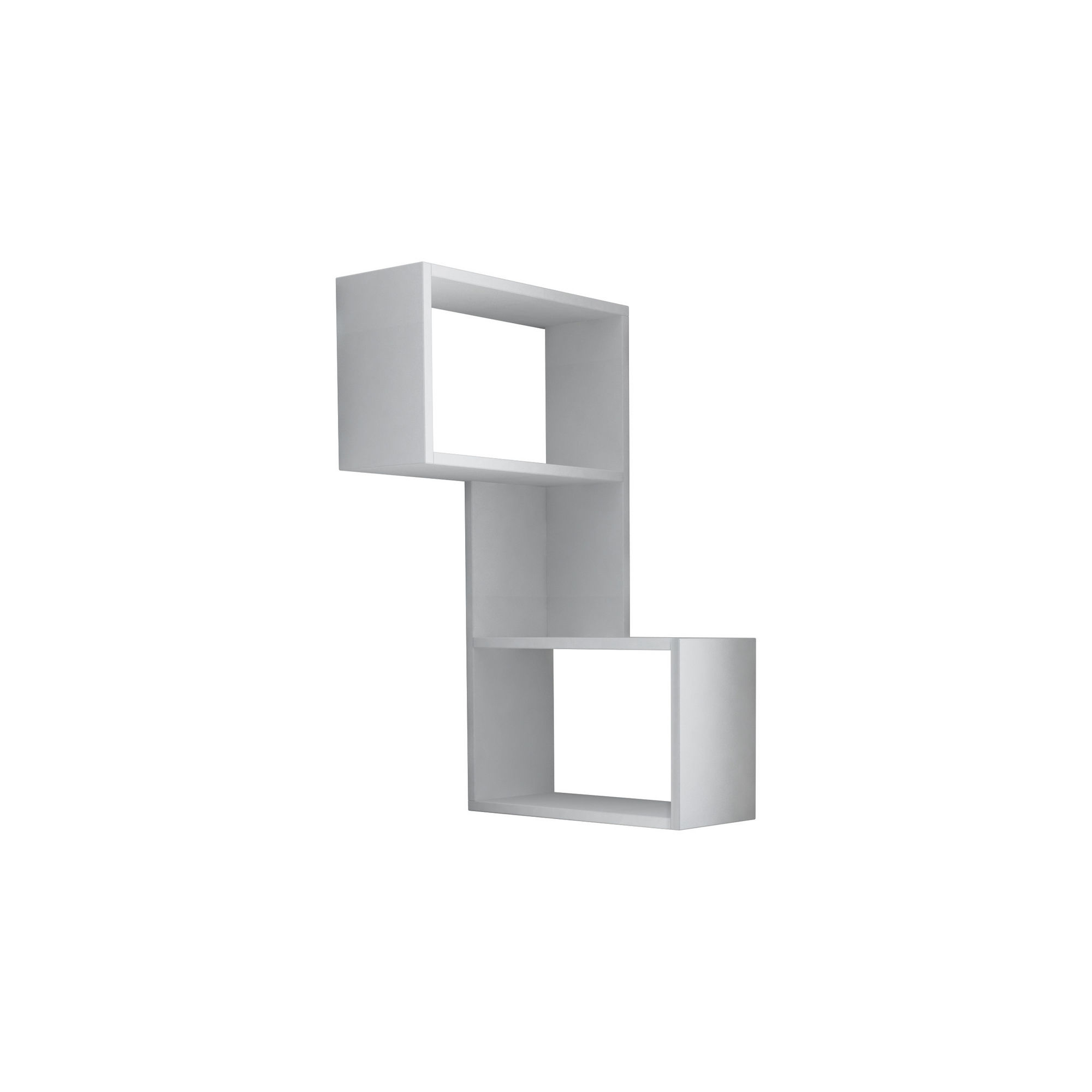 Part Wandregal Holzfurnier Weiß
