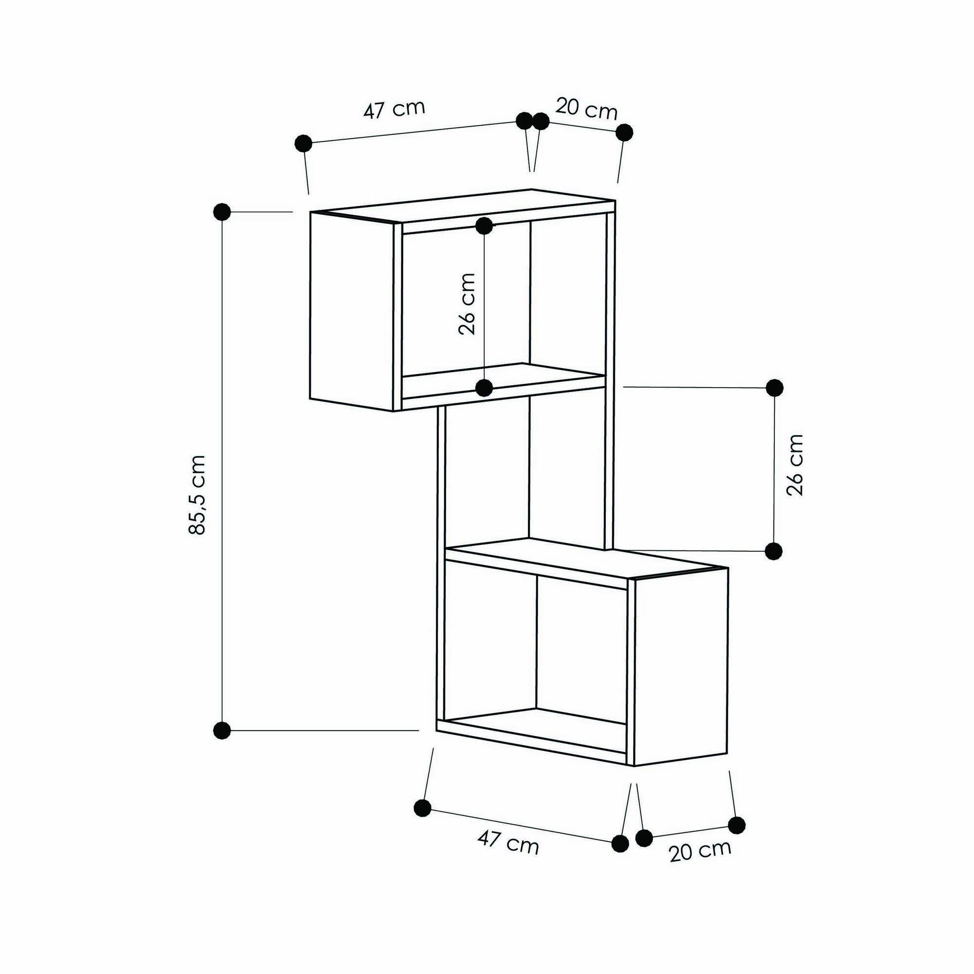 Part Shelf unit wood veneer White
