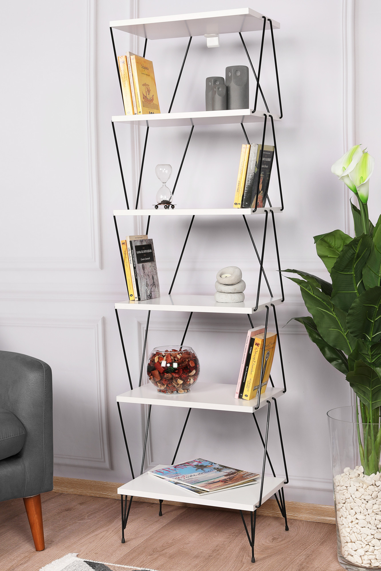 Balaban Bookshelf Wood Veneer White