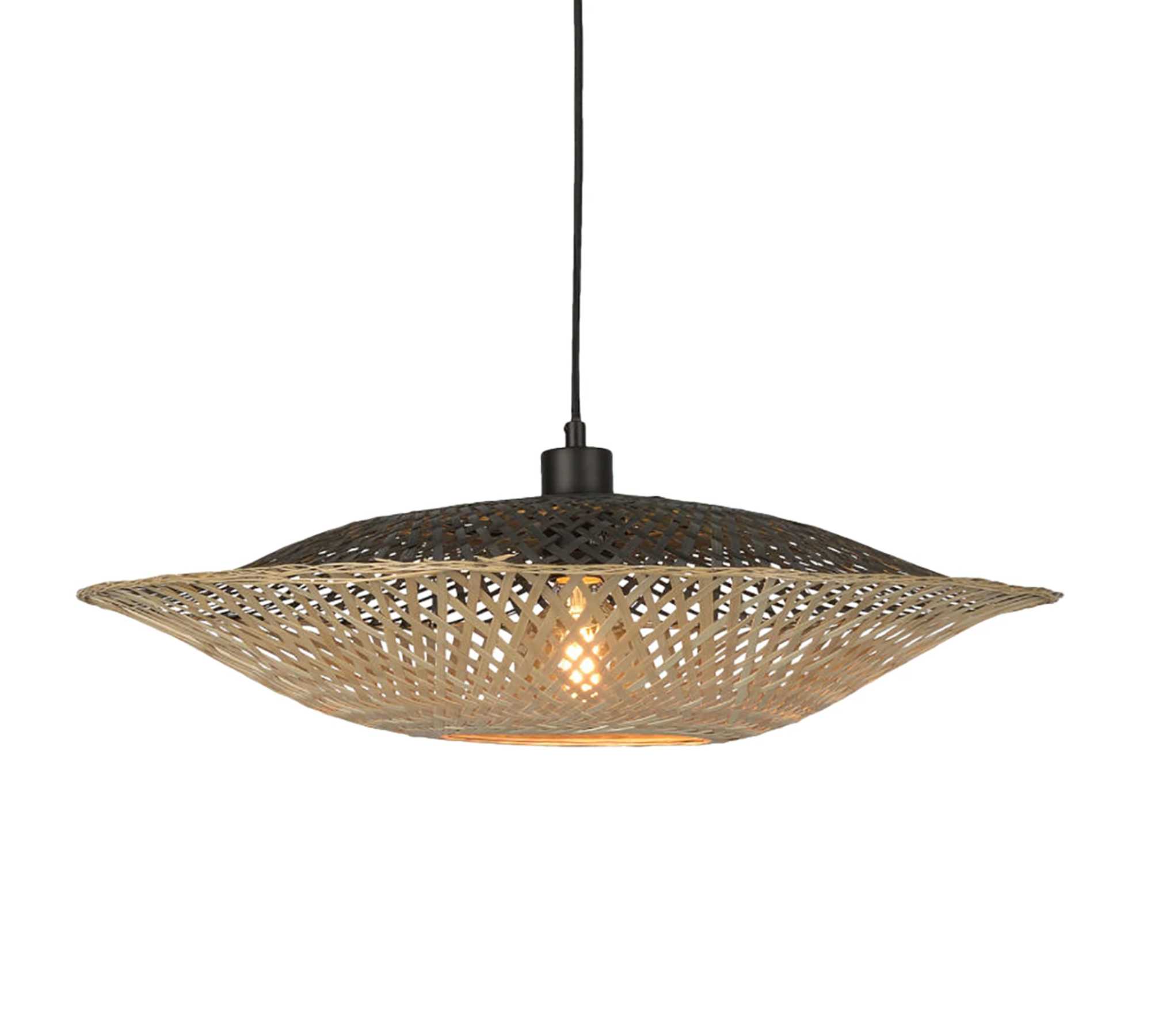Pendant lamp 1-flame solid bamboo