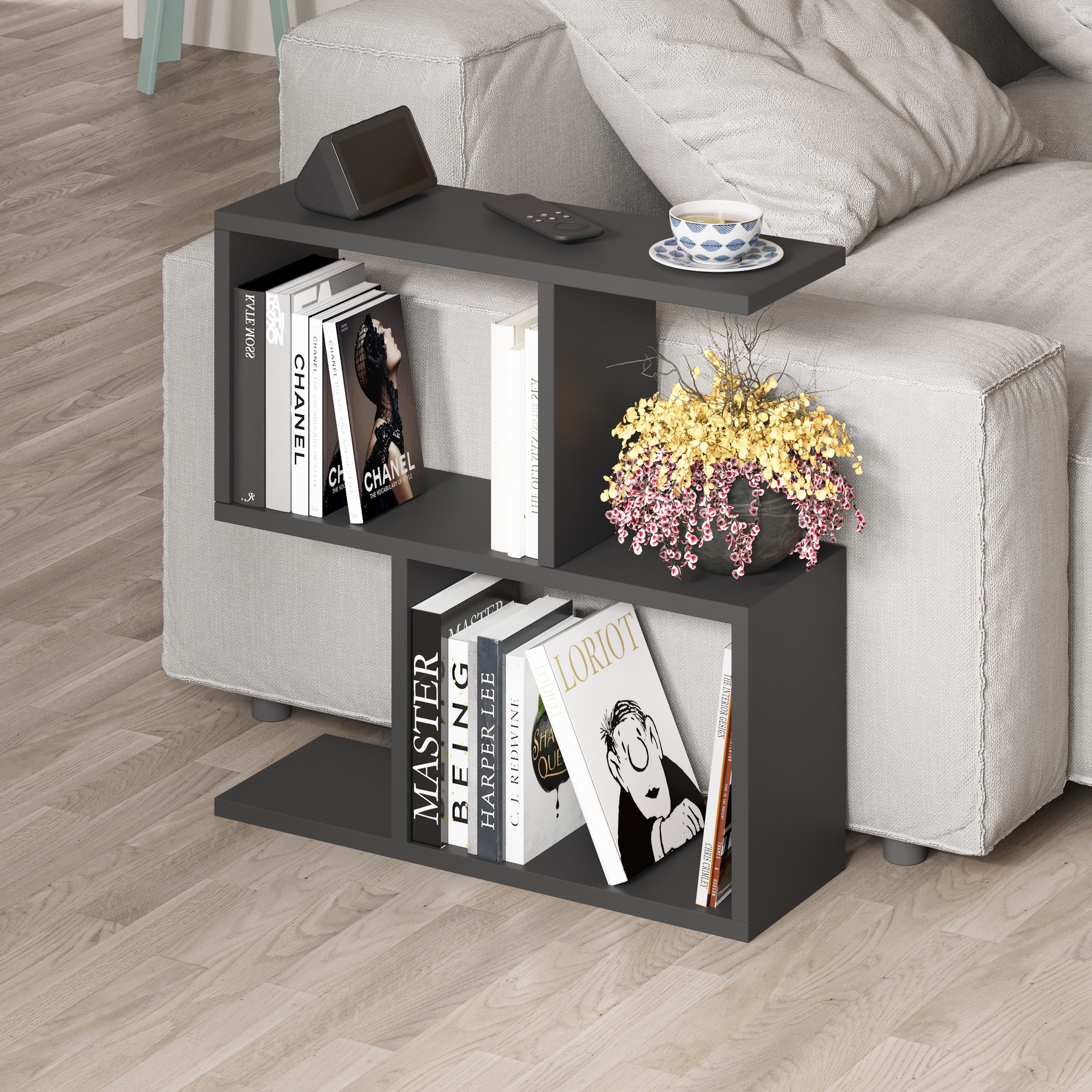 Homemania Coffee Table Wood Veneer Silky Black