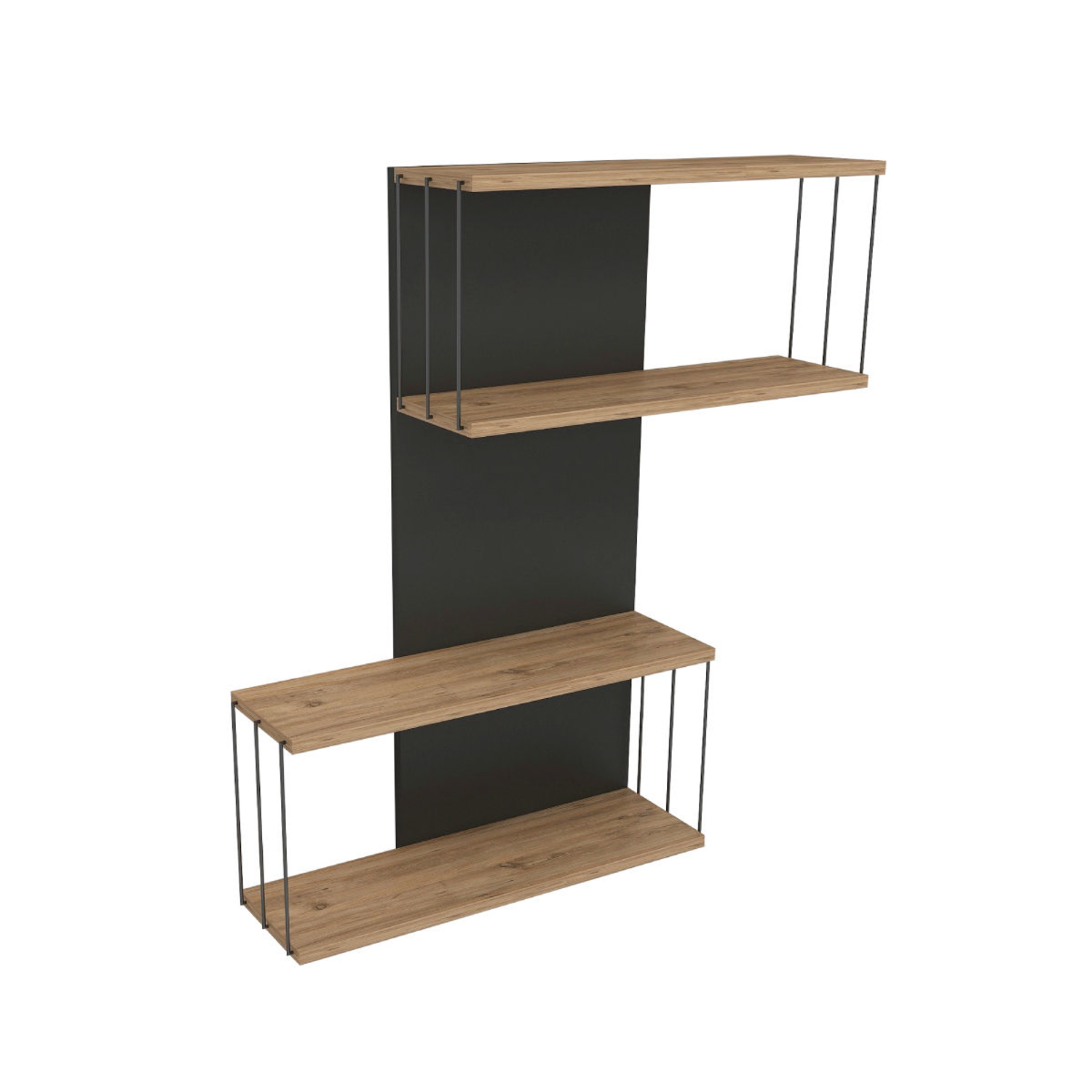 Destan Wooden Shelf Wood Veneer Anthracite