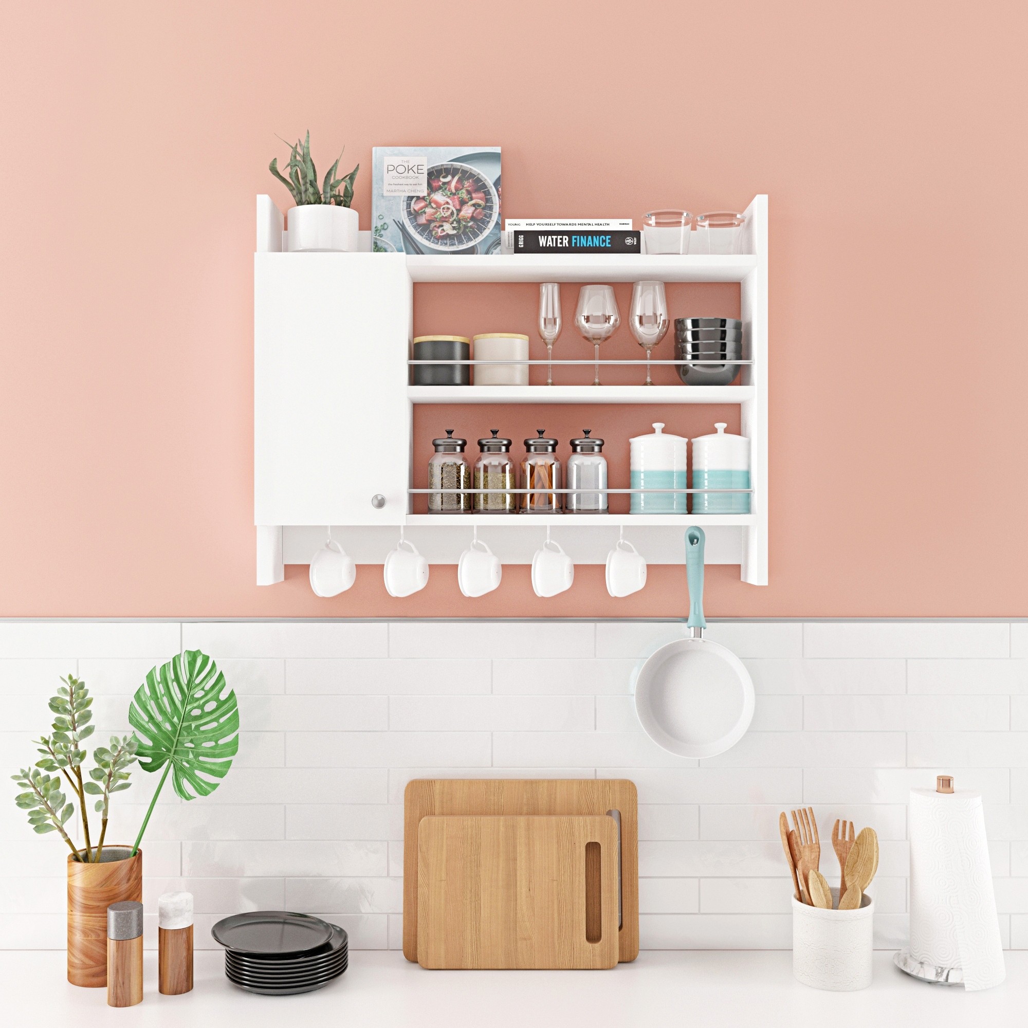 Knerr Shelf Wood Veneer White