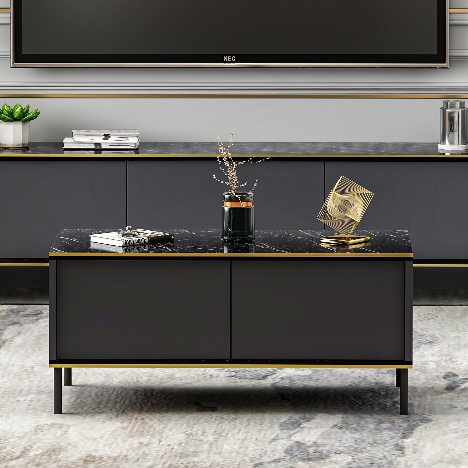 Imaj Couchtisch Holzfurnier Anthrazit