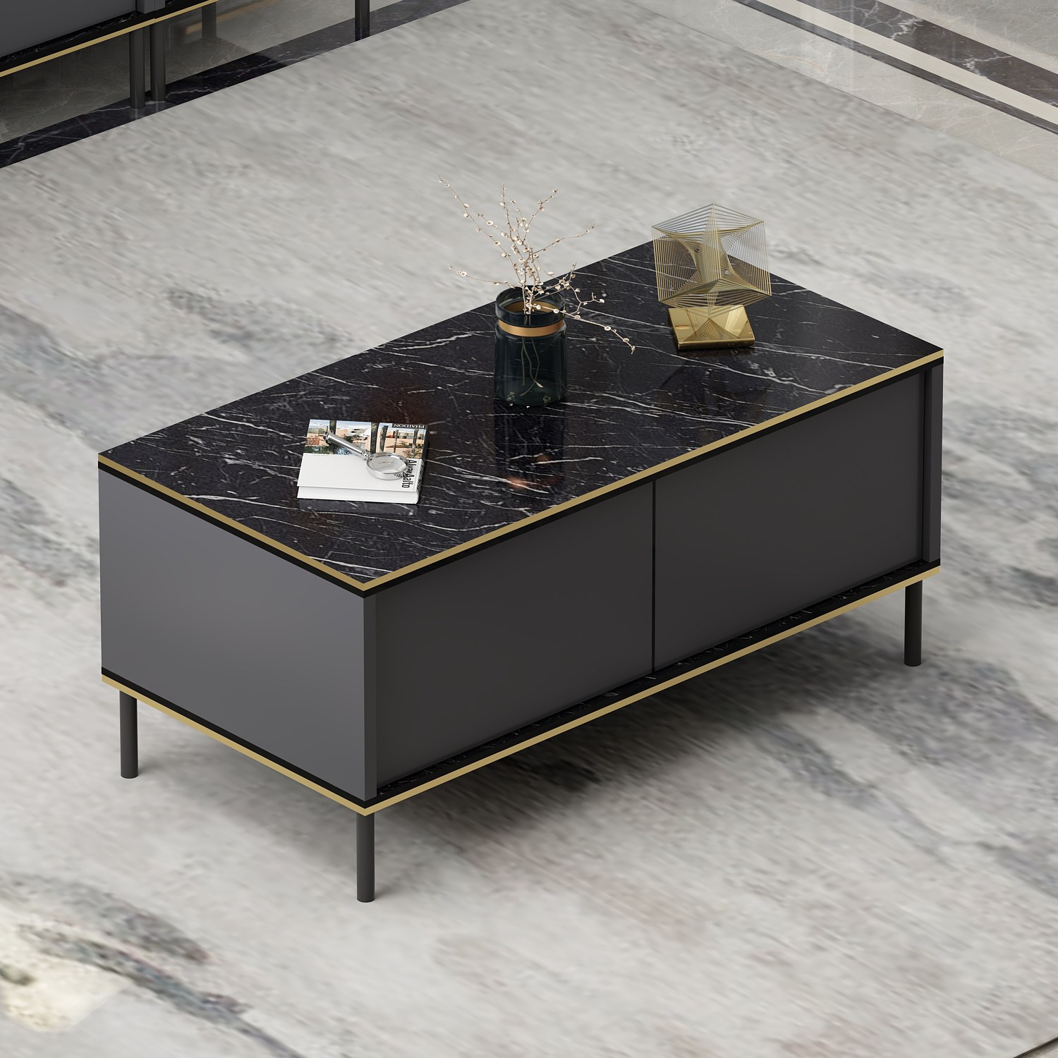 Imaj Couchtisch Holzfurnier Anthrazit
