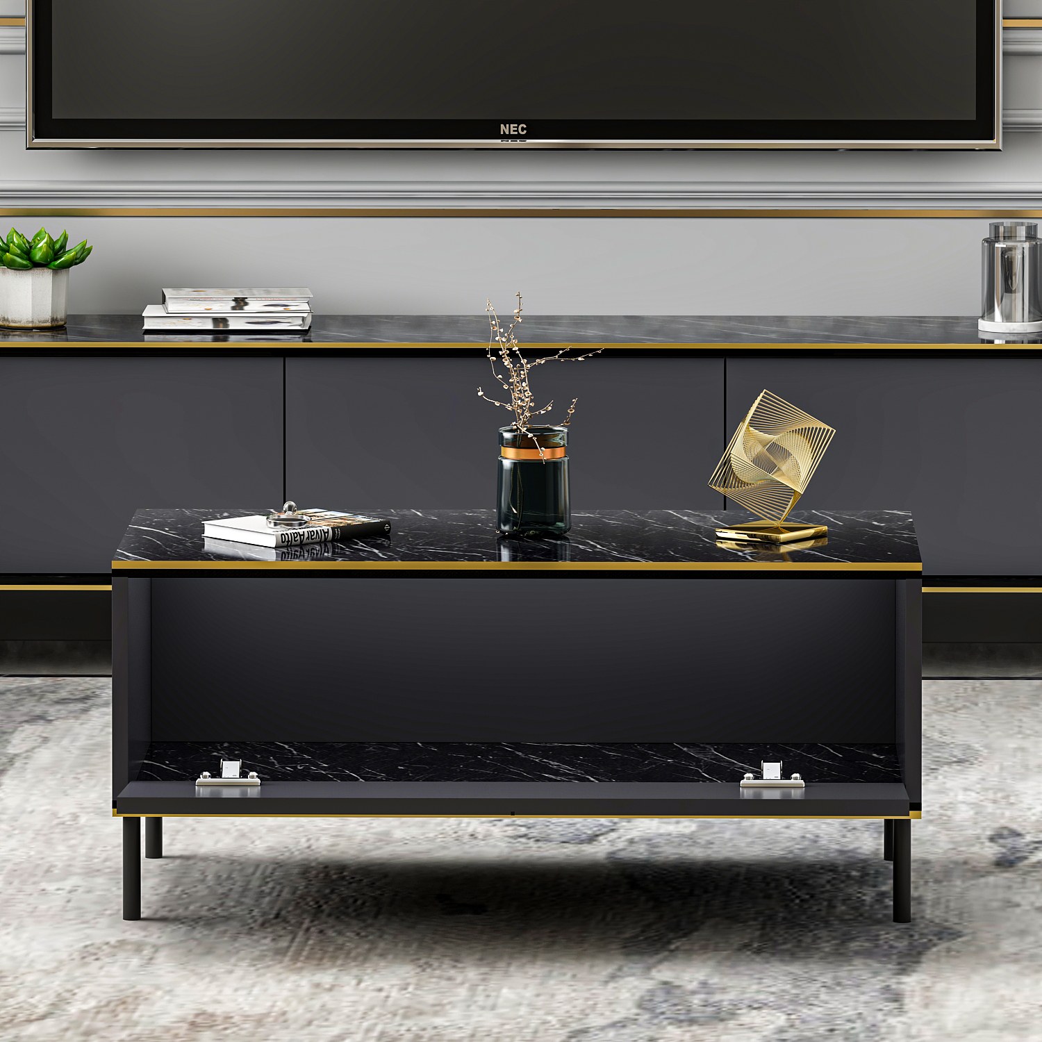 Imaj Coffee table wood veneer anthracite