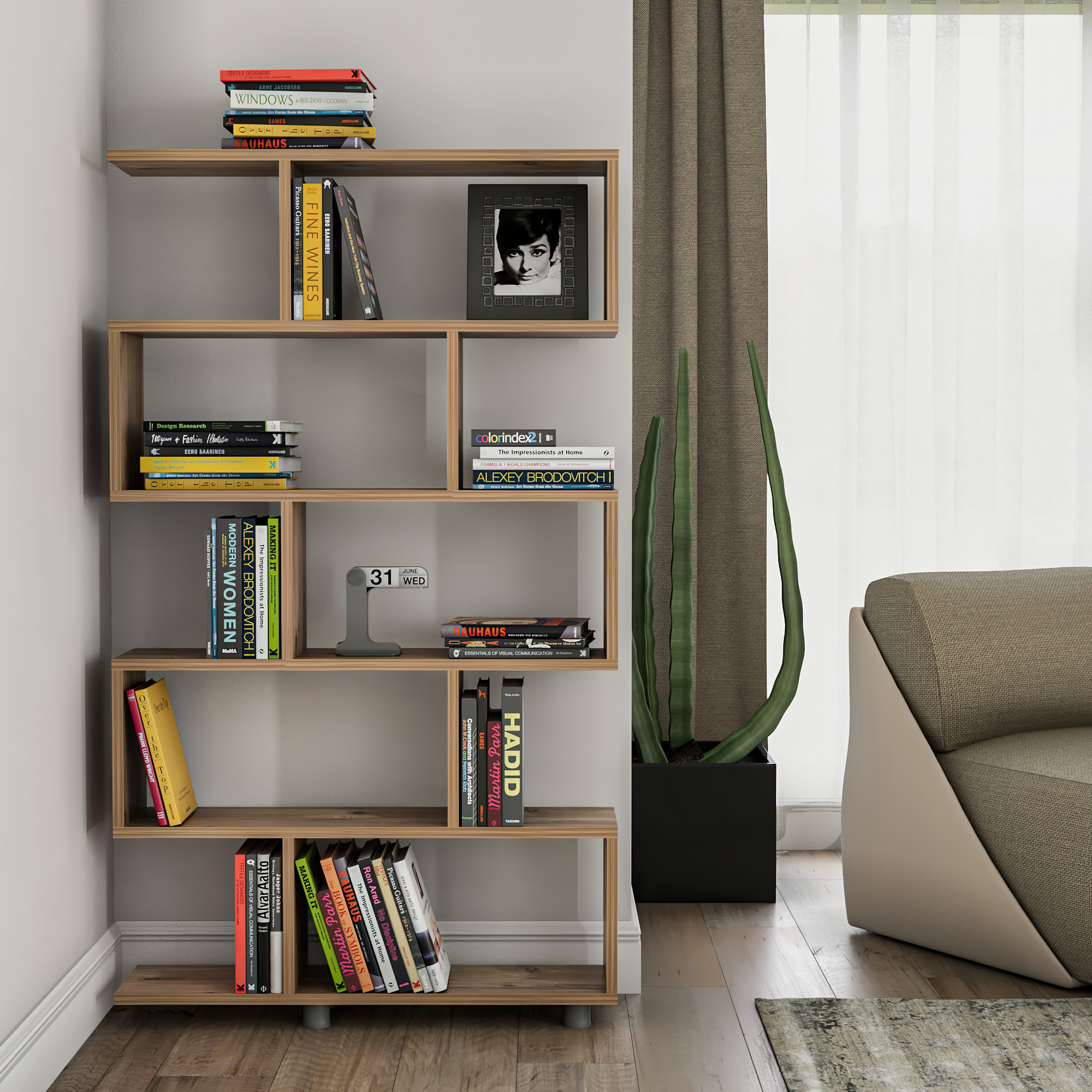 Elif Bookshelf Wood Veneer