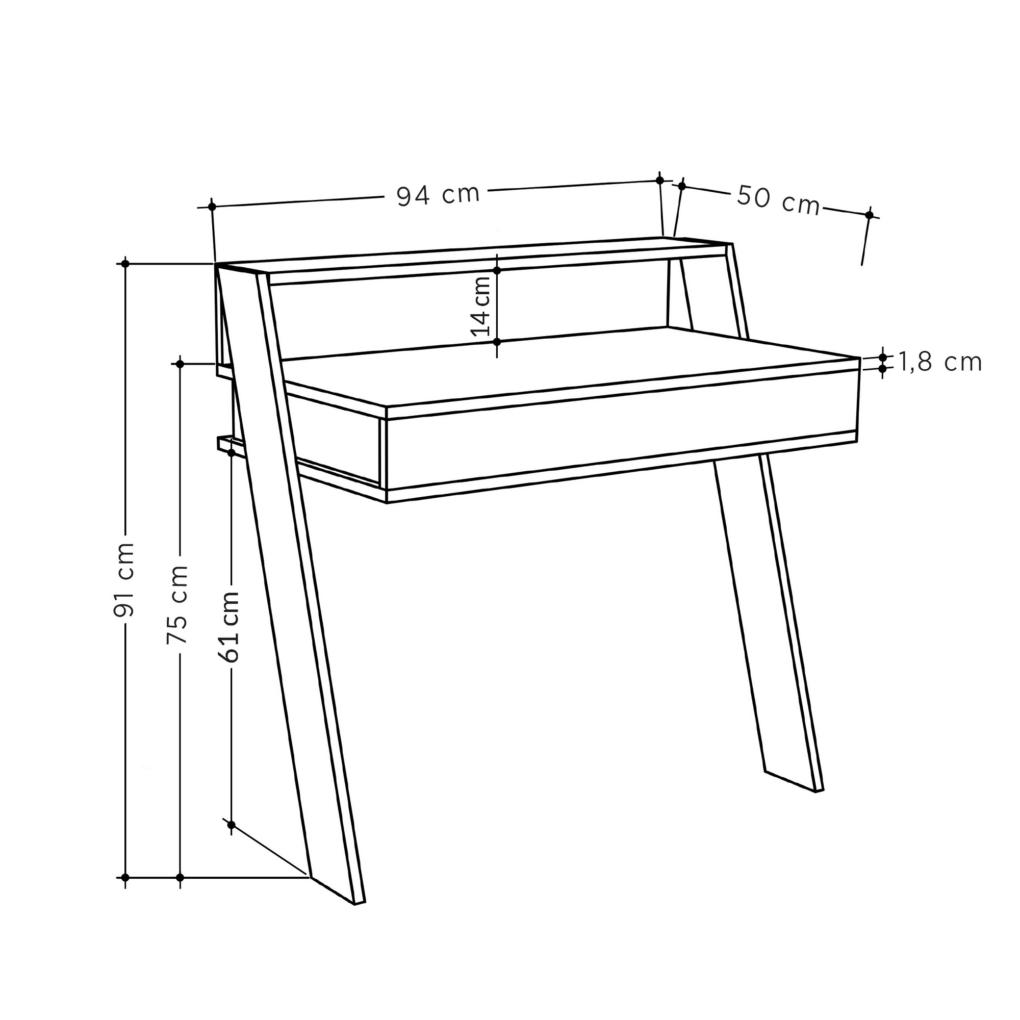 Cowork Desk Wood Veneer Anthracite