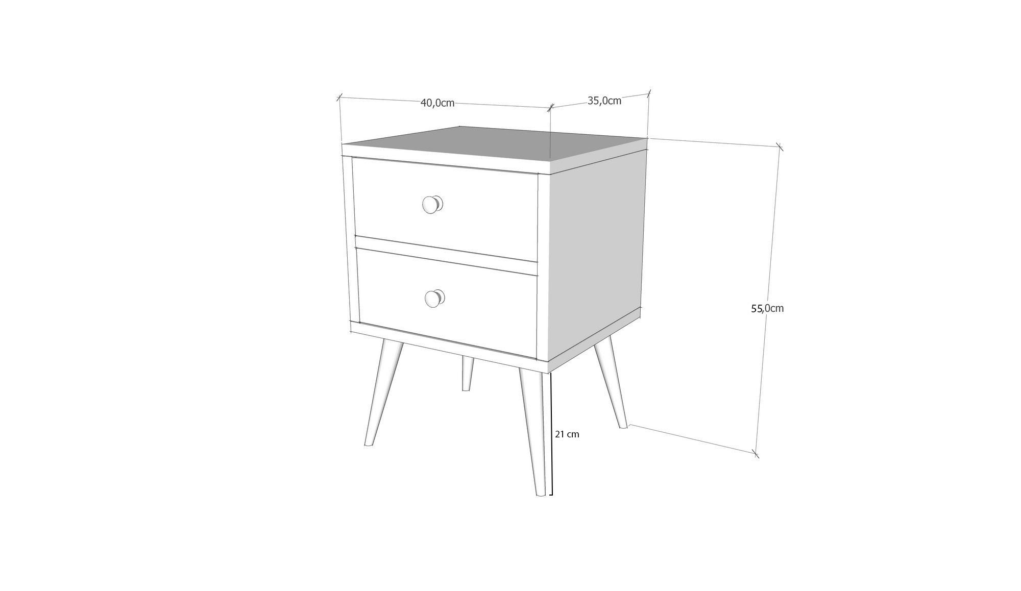 Malmo Nightstand Wood Veneer White