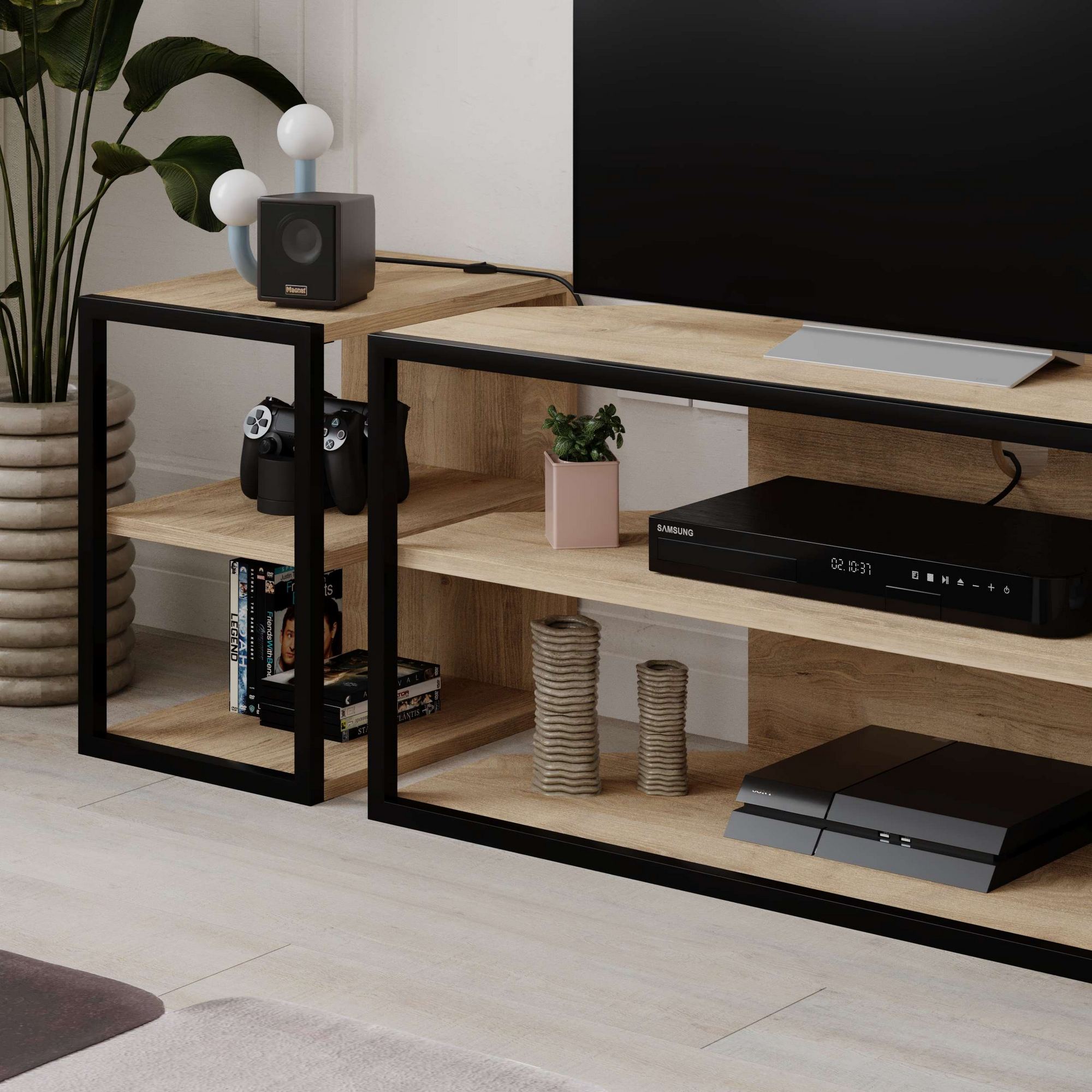 Echo Lowboard Wooden veneer Sapphire