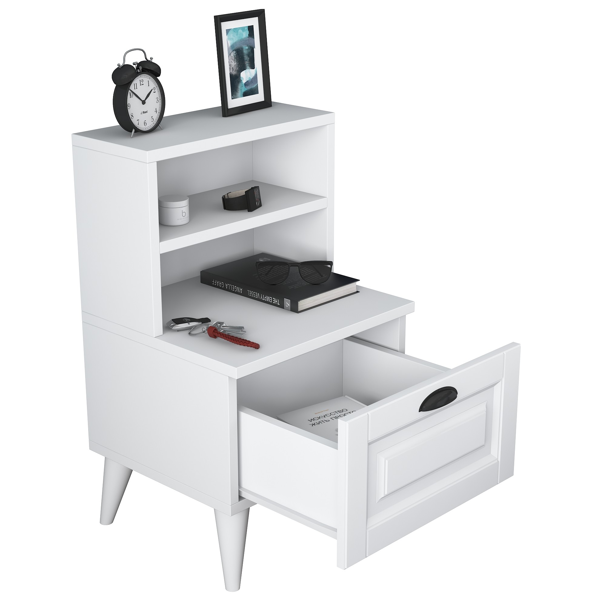 Bd105 Nightstand Wood veneer White