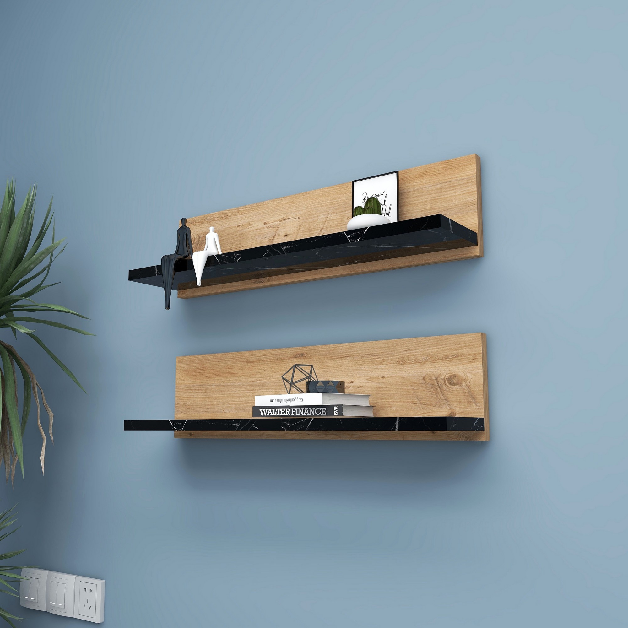 Shelf
Wooden veneer shelf
Black