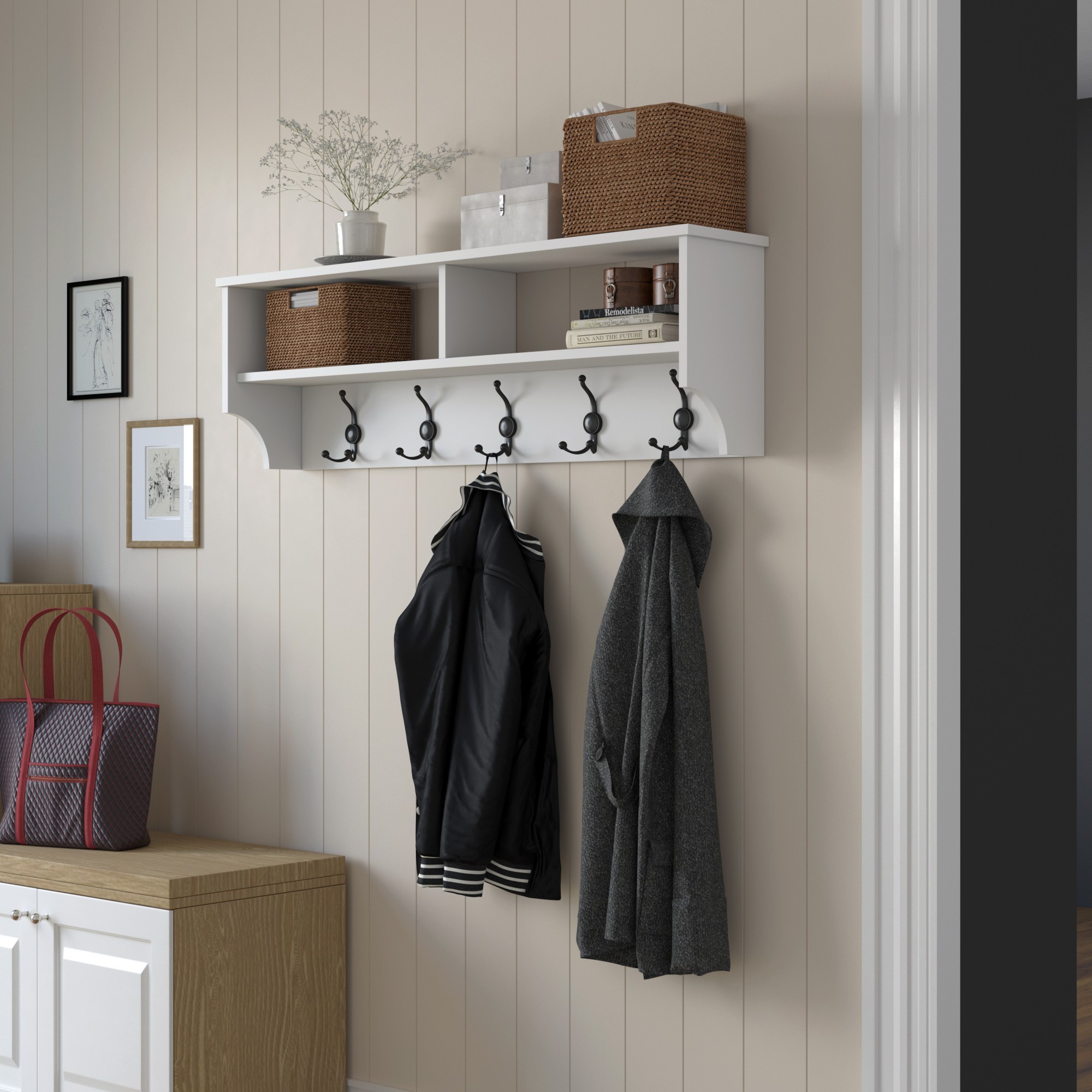 P2 Wardrobe Wood veneer White