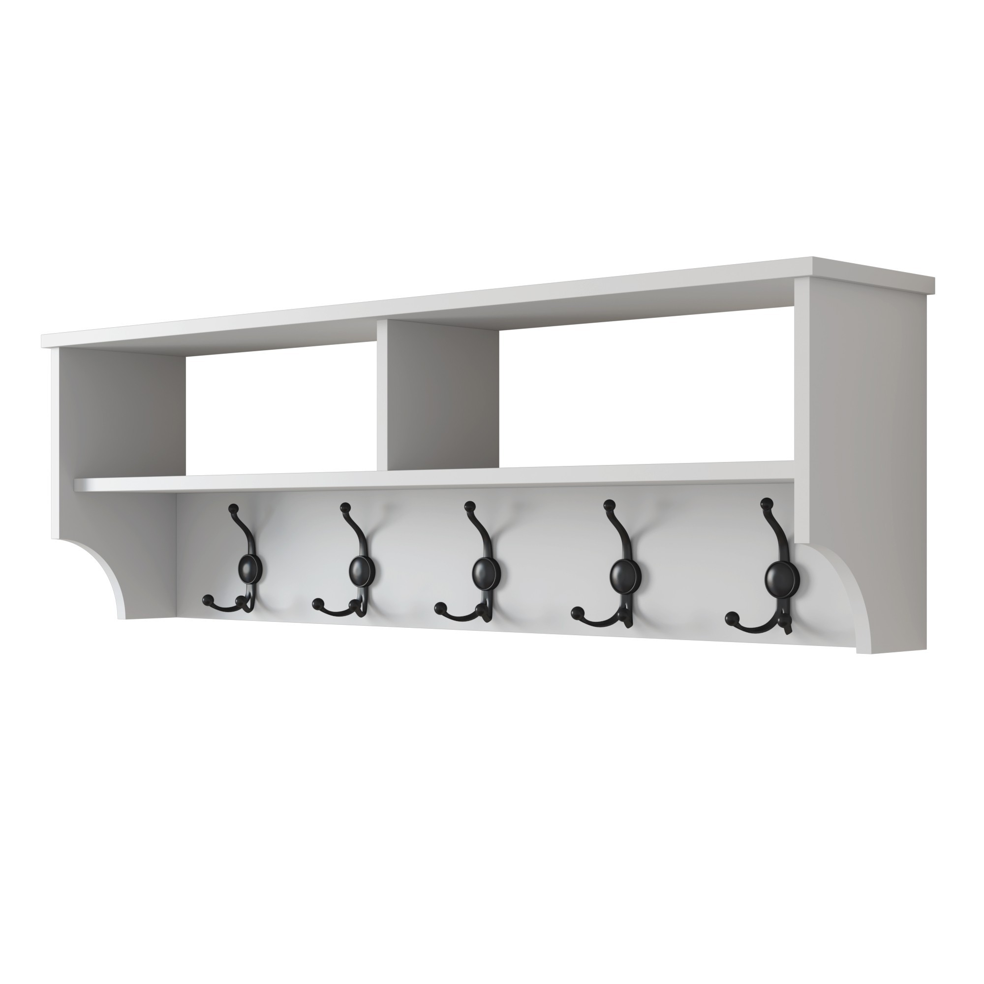 P2 Garderobe Holzfurnier Weiß