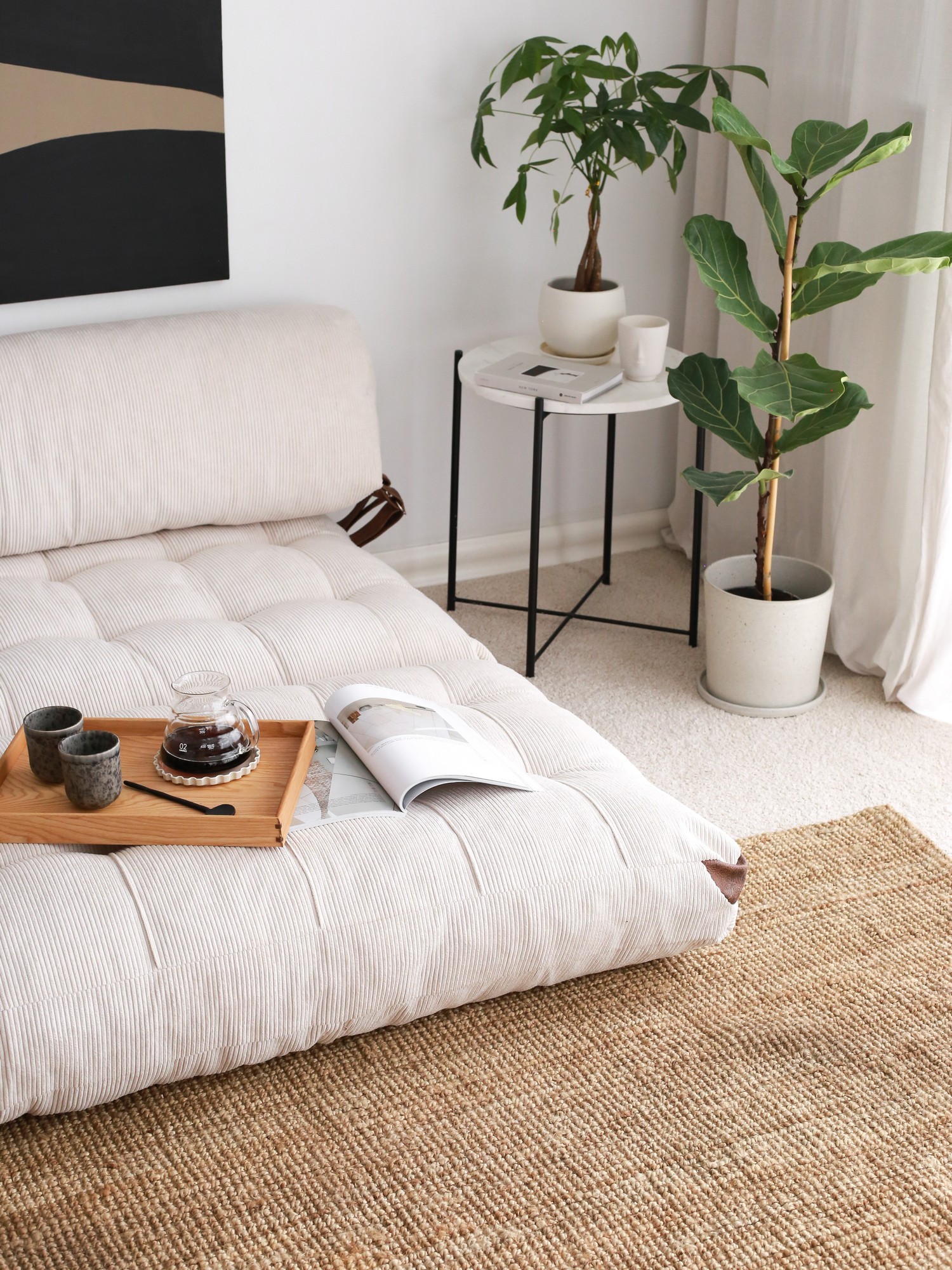 Fold Velvet 2 Sofa bed 2-seater White