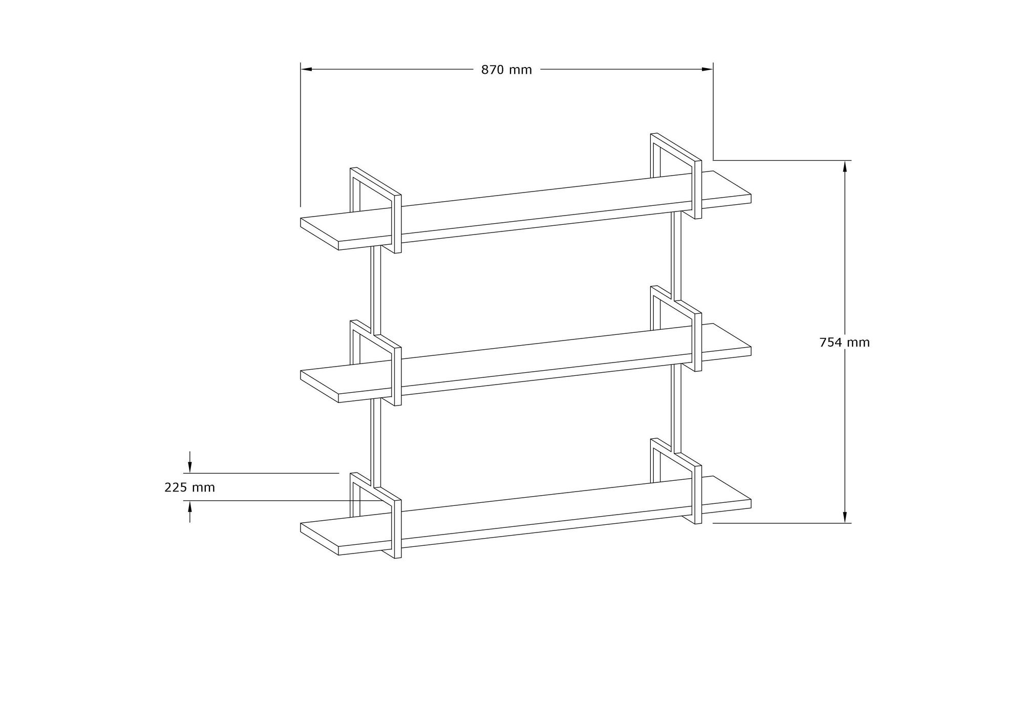 Ura's wall shelf wood veneer
