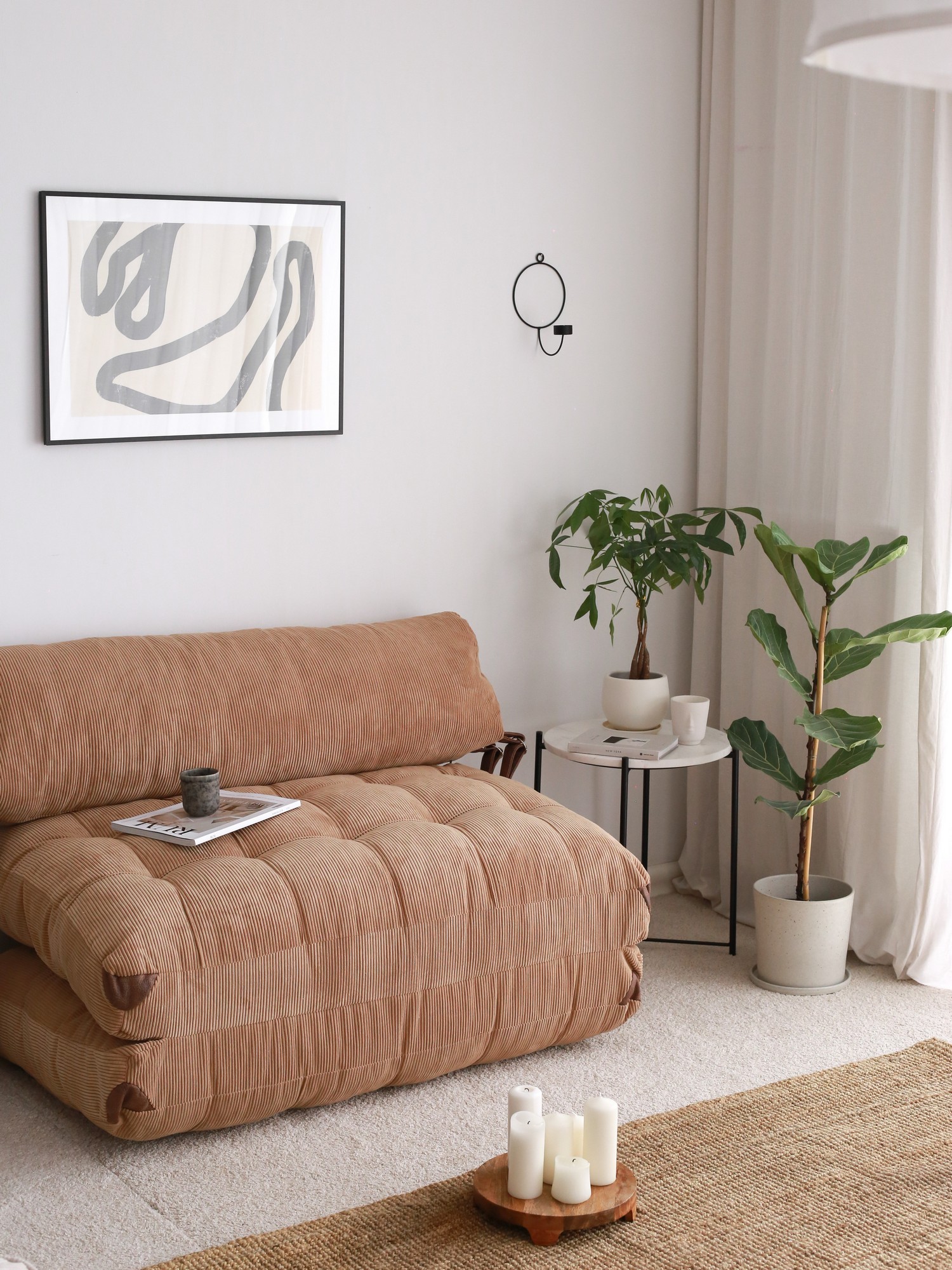 Fold Velvet 2 Sofa bed 2-seater Camel