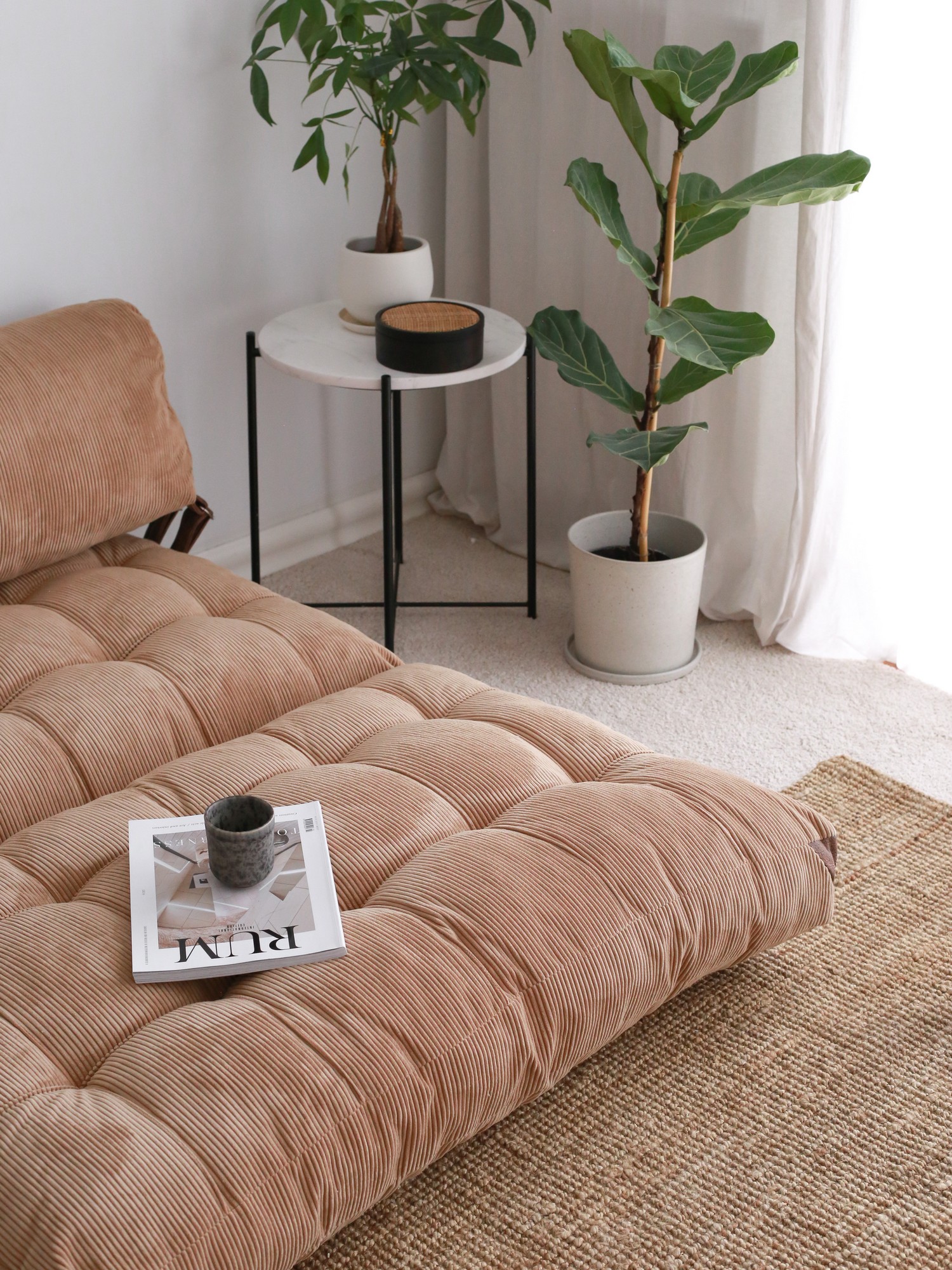 Fold Velvet 2 Sofa bed 2-seater Camel