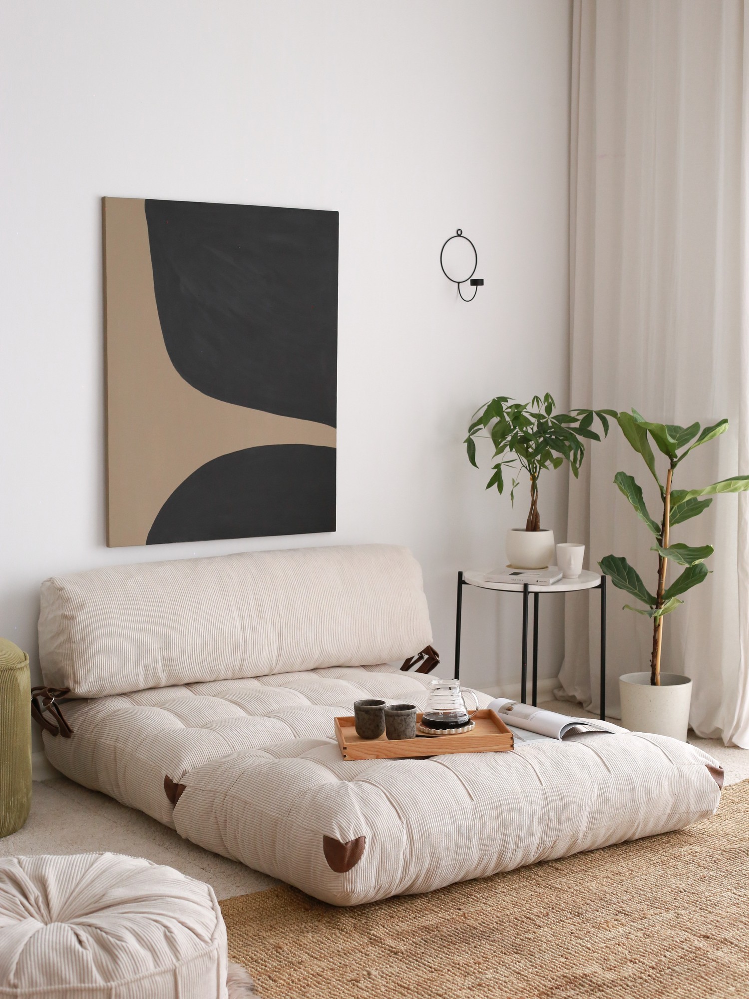 Fold Velvet 2 Sofa bed 2-seater White